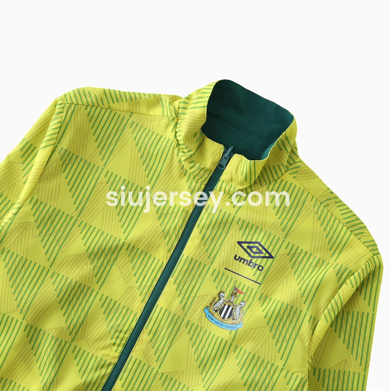 SIUjerseys-Newcastle United 24-25 Retro Style Double Sided Reversible Windbreaker - Green & Yellow