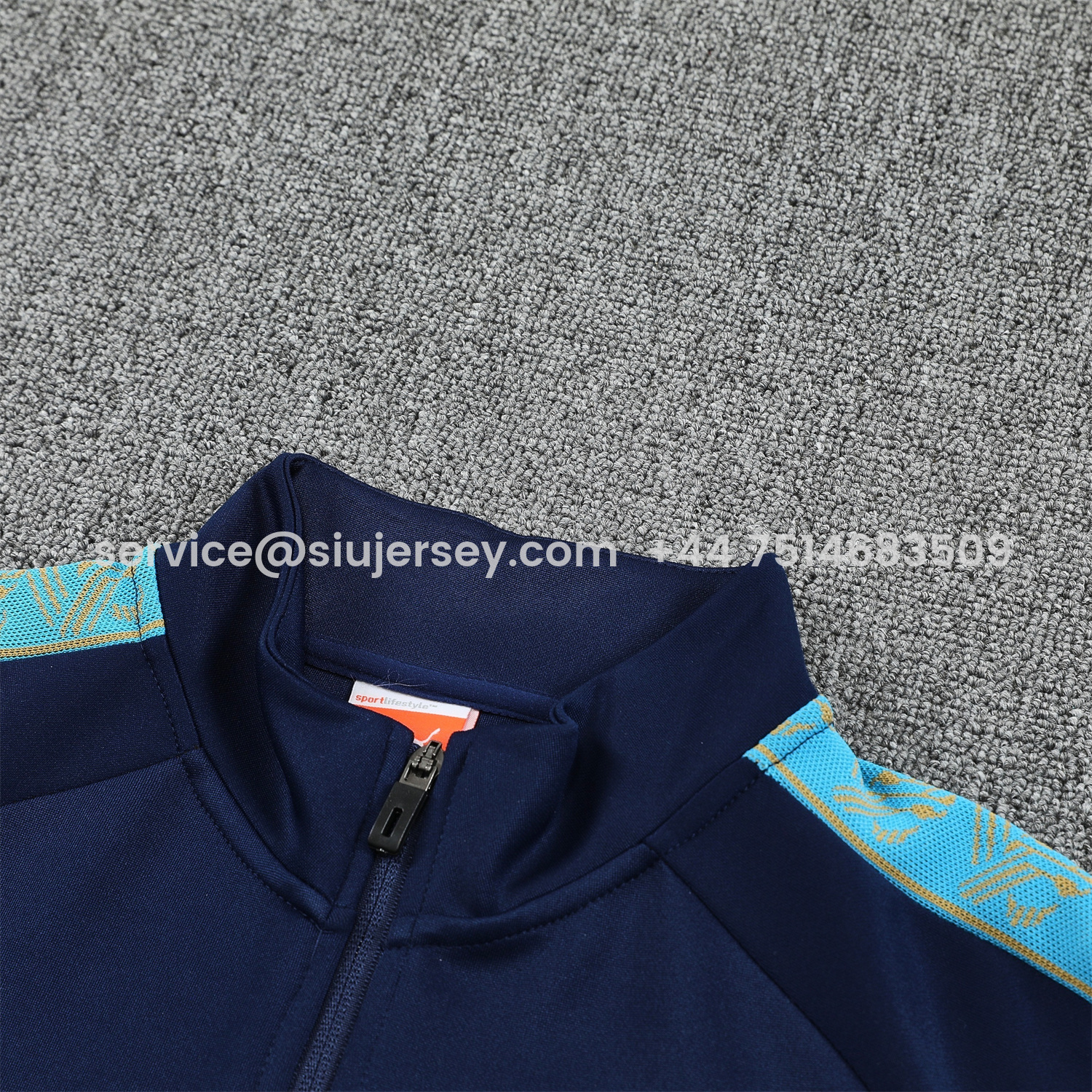 SIUjerseys-Marseille 25-26 Long Sleeve Training Set - Dark Blue Top & Pants