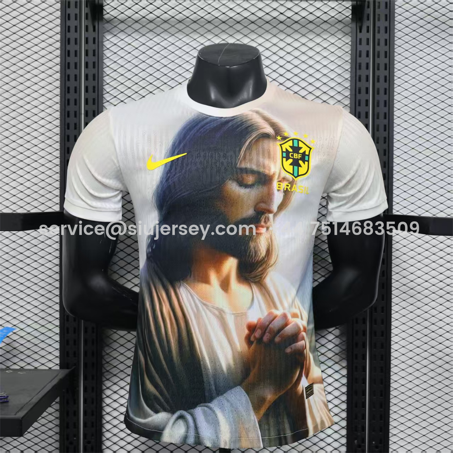 SIUjerseys-Brazil 25-26 Jesus Praying Special White Jersey - Player Version