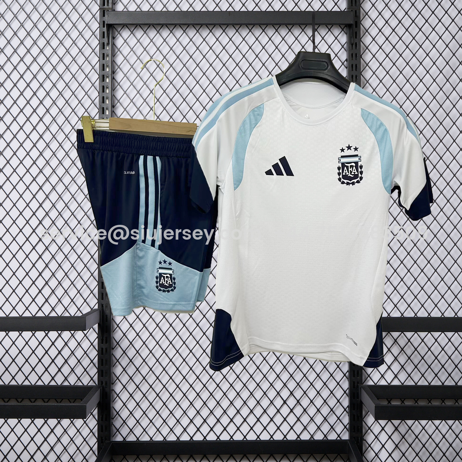 SIUjerseys-Argentina 2026 White Pre-Match Training Kids Kit