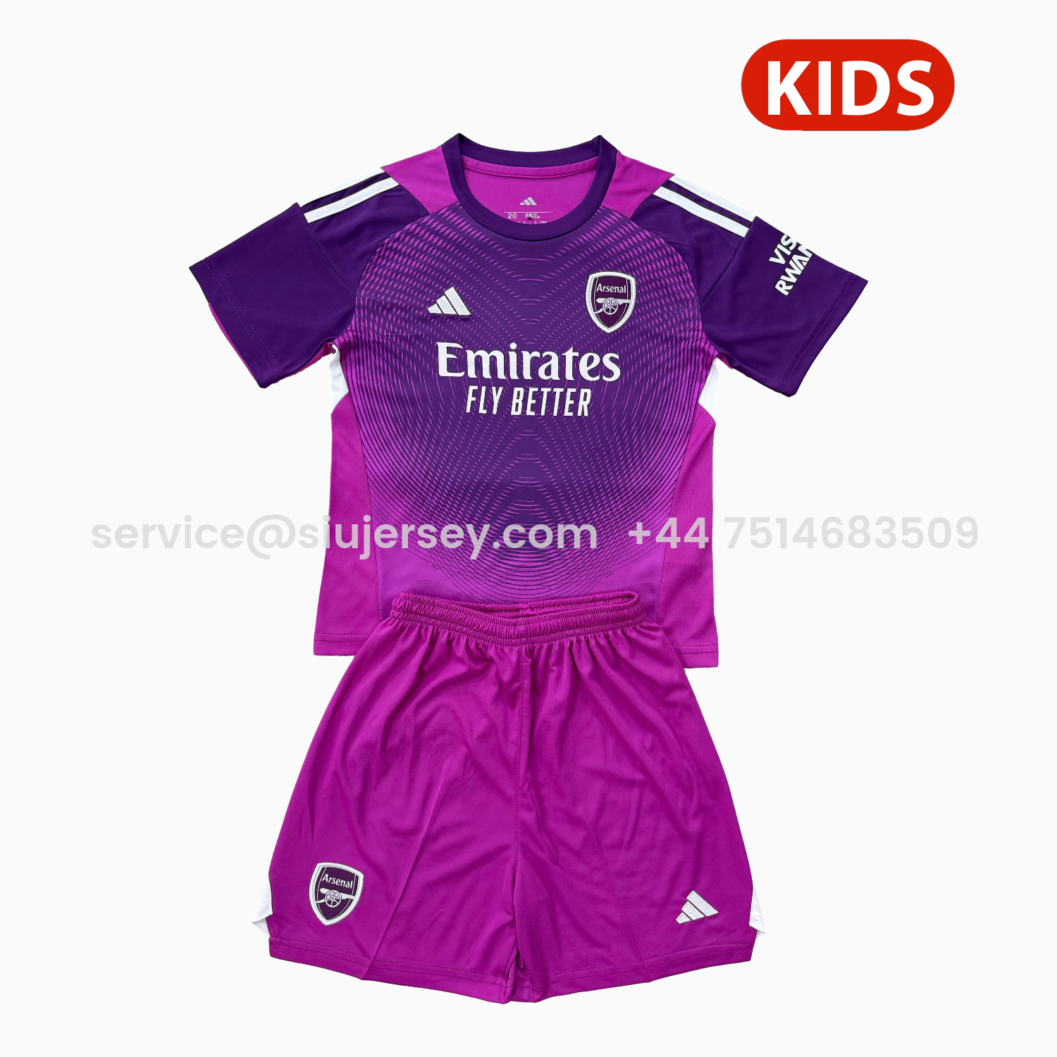 SIUjerseys-Arsenal 25-26 Purple Goalkeeper Kids Kit