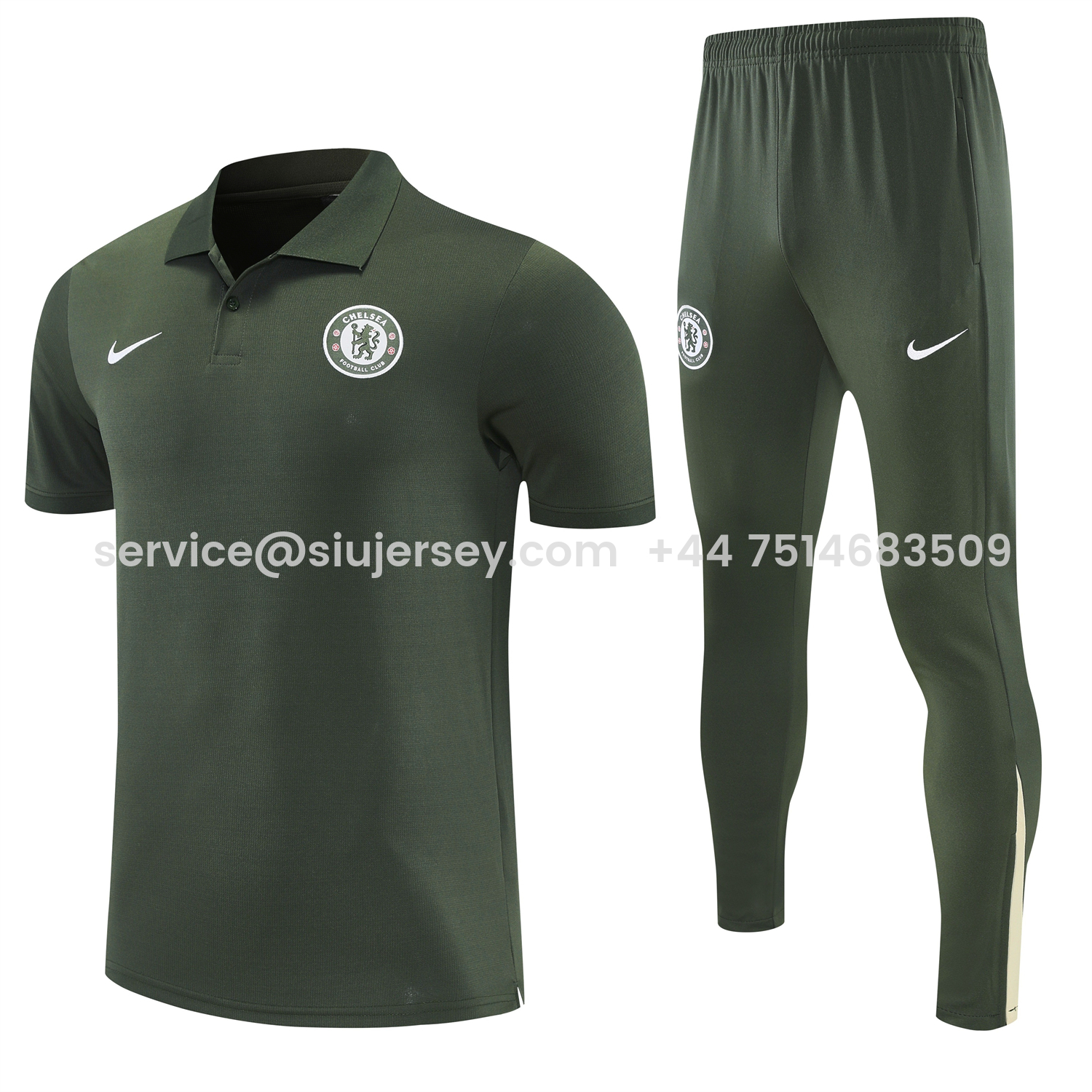 SIUjerseys-C.H.E.L.S.E.A 25-26 POLO Short-Sleeve Training Set - Dark Green Top and Pants