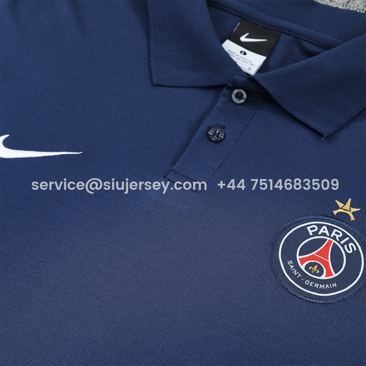 SIUjerseys-Paris Saint-Germain PSG 25-26 POLO Short-Sleeve Training Set - Dark Blue Top and Pants