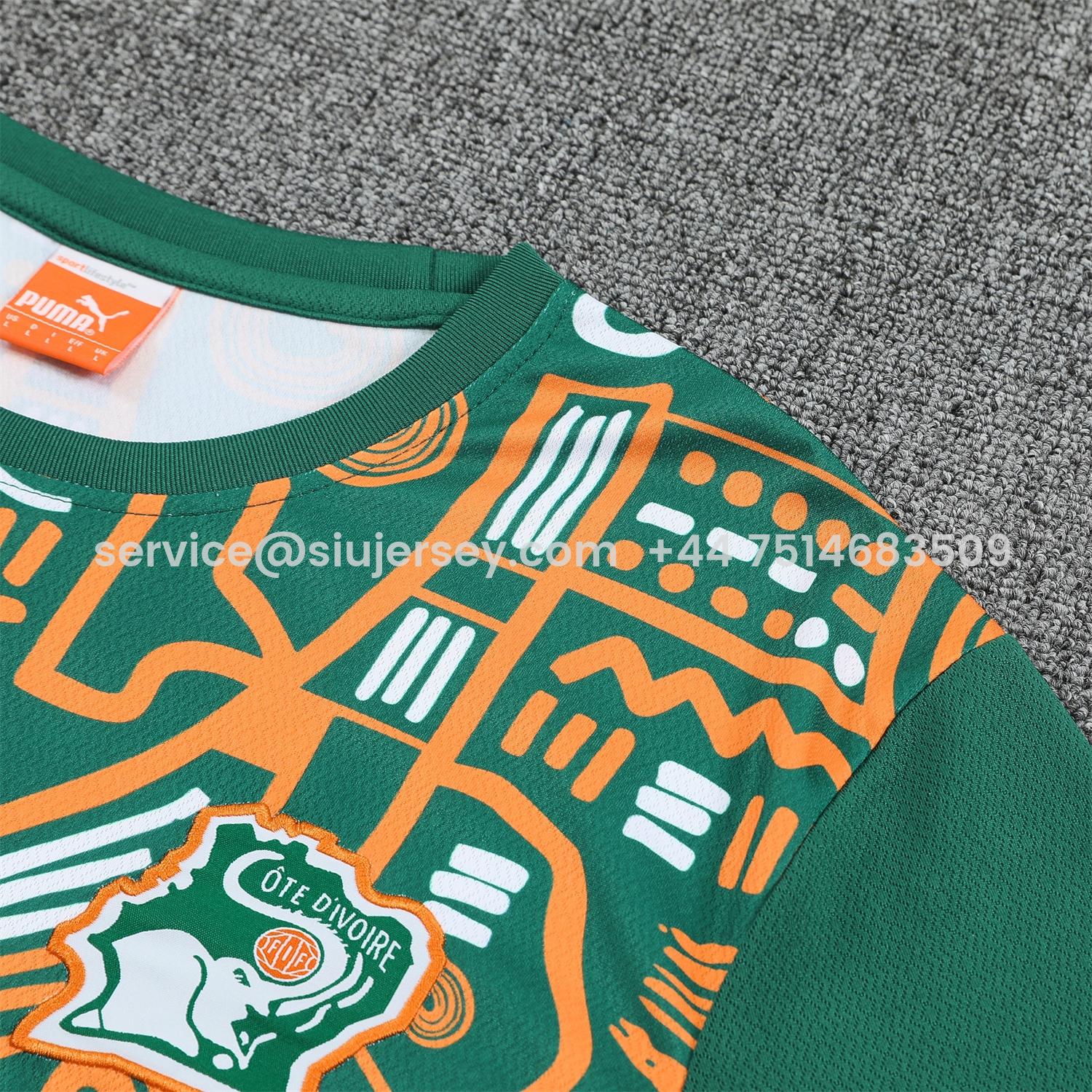 SIUjerseys-Ivory Coast 2026 Short-Sleeve Training Set - Green Top and Shorts