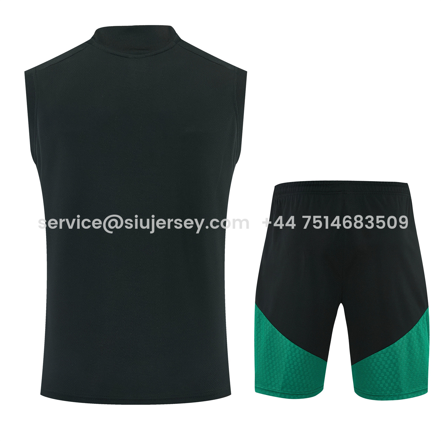 SIUjerseys-Mexico 2026 Vest Training Set - Black With Green Vest and Shorts