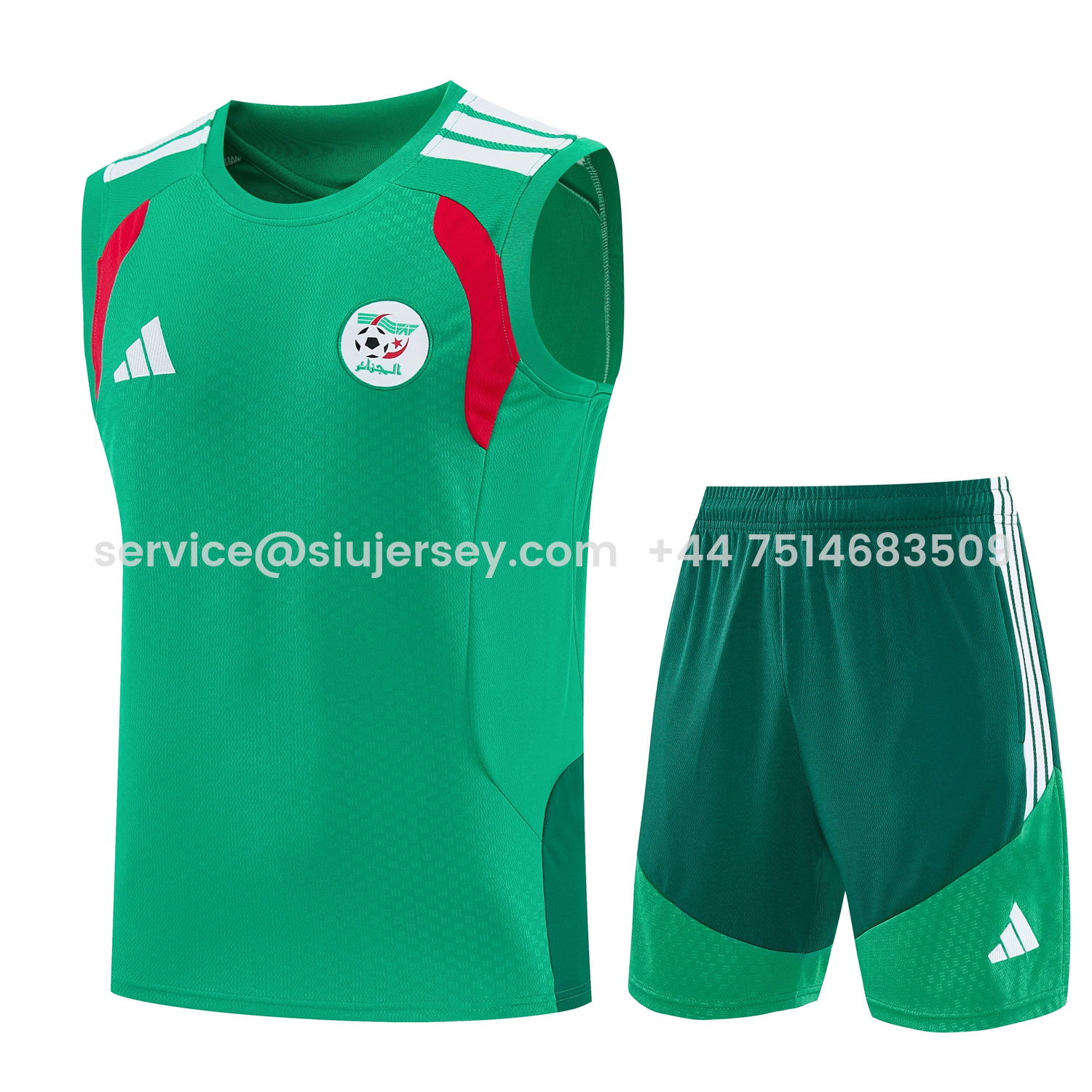 SIUjerseys-Algeria 2026 Vest Training Set - Green Vest and Shorts