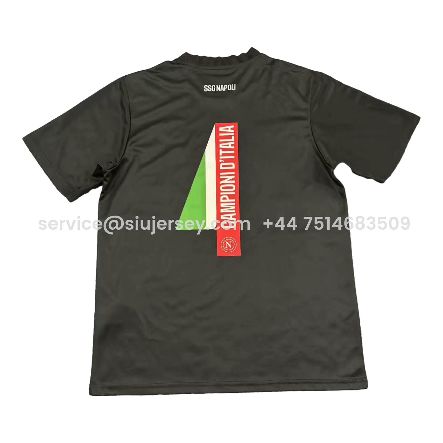 SIUjerseys-Napoli 2025 Serie A Champions Commemorative Black T-Shirt