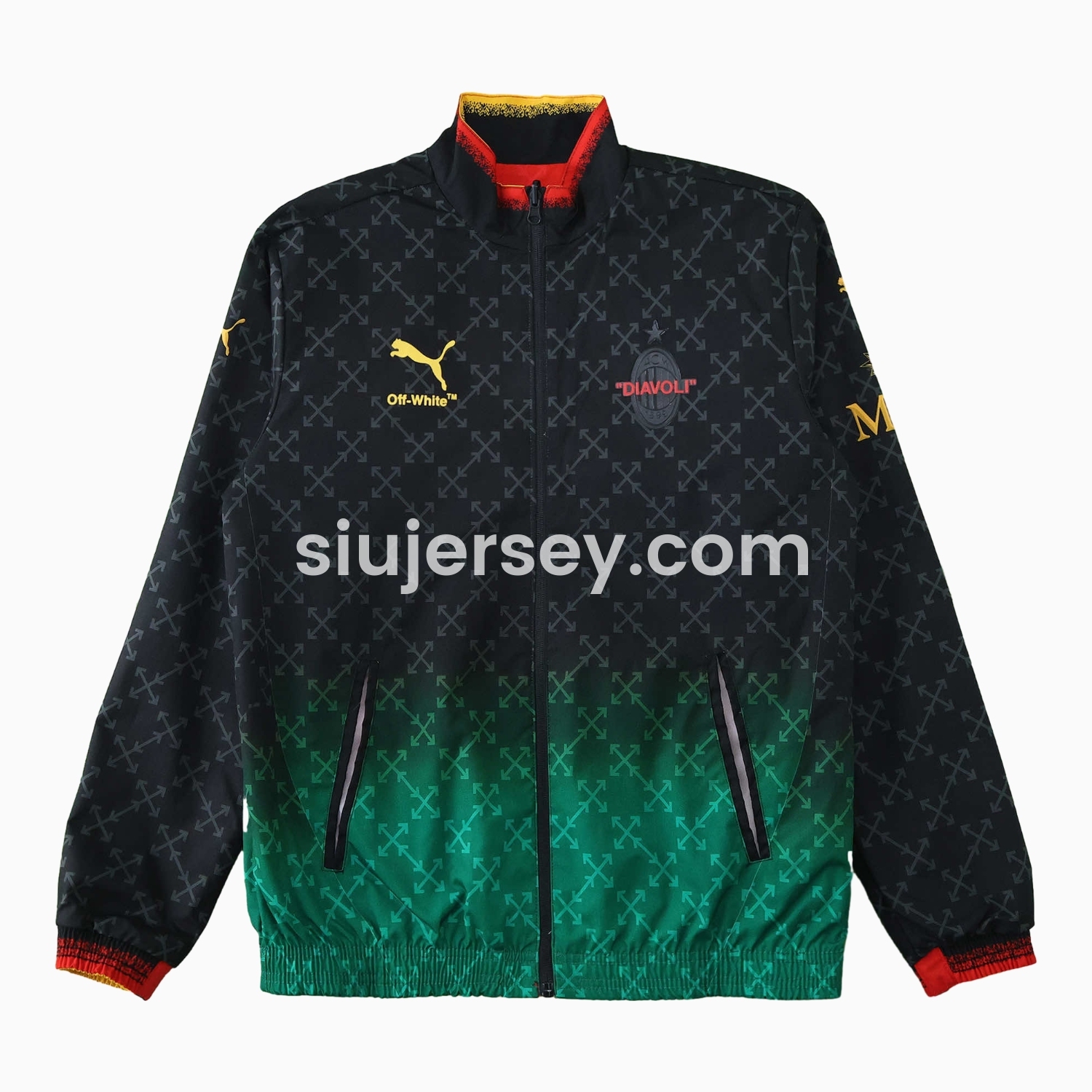 SIUjerseys-AC Milan 24-25 Fourth “Diavoli” Special Edition Double Sided Reversible Windbreaker - Black & Red