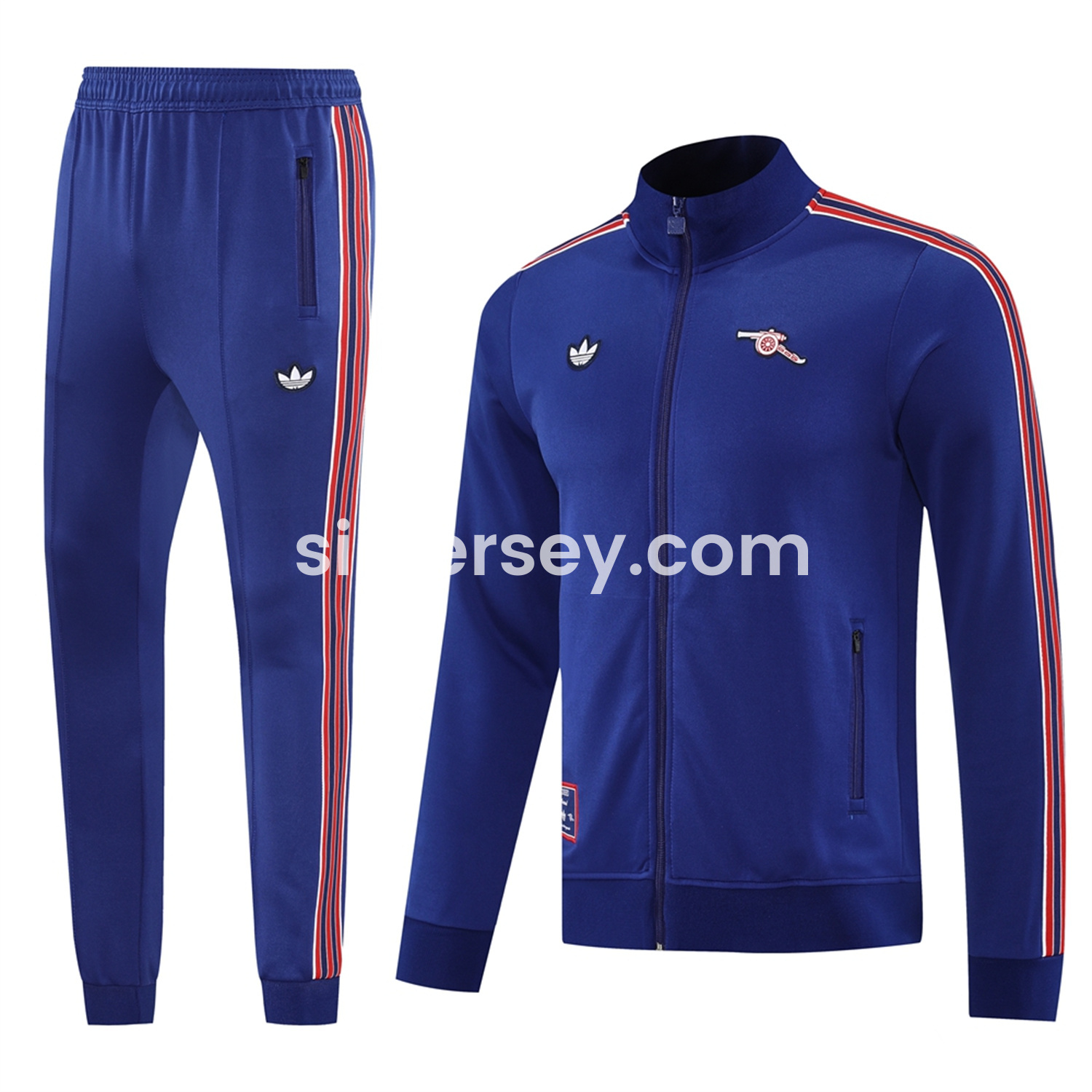 SIUjerseys-Arsenal 25-26 Throwback Trefoil Jacket Training Tracksuit - Royal Blue Jackets & Pants