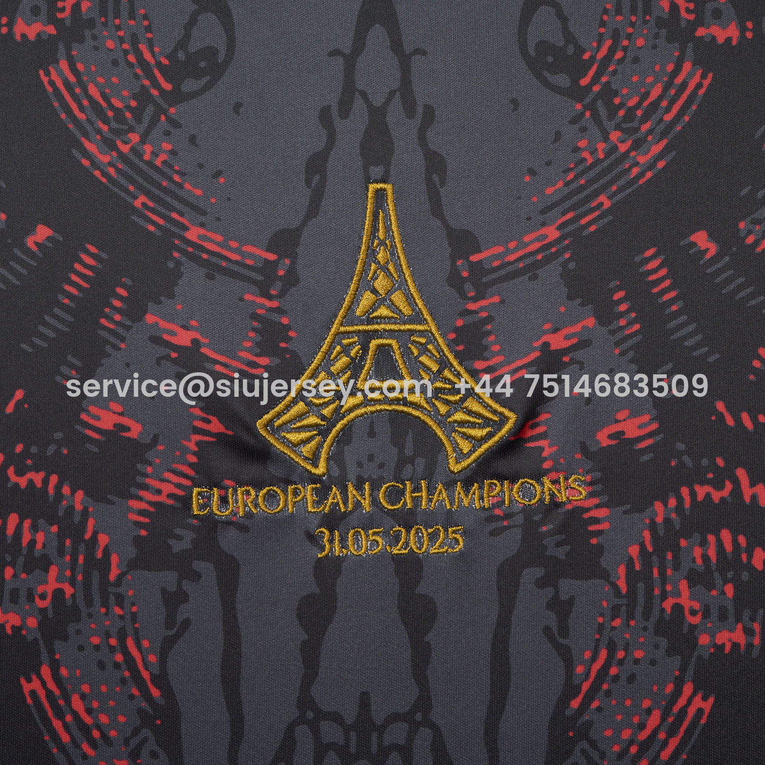 SIUjerseys-Paris Saint-Germain PSG 25-26 Champions League Commemorative Edition Black Red Eiffel Tower T-shirts