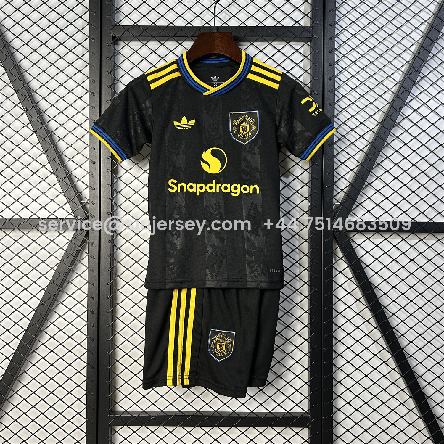 SIUjerseys-Manchester United 25-26 Third Black Kids Kit