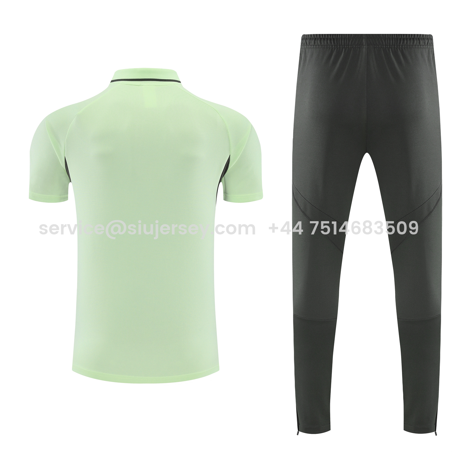 SIUjerseys-Real Madrid 25-26 POLO Short-Sleeve Training Set - Light Green Top and Dark Grey Pants