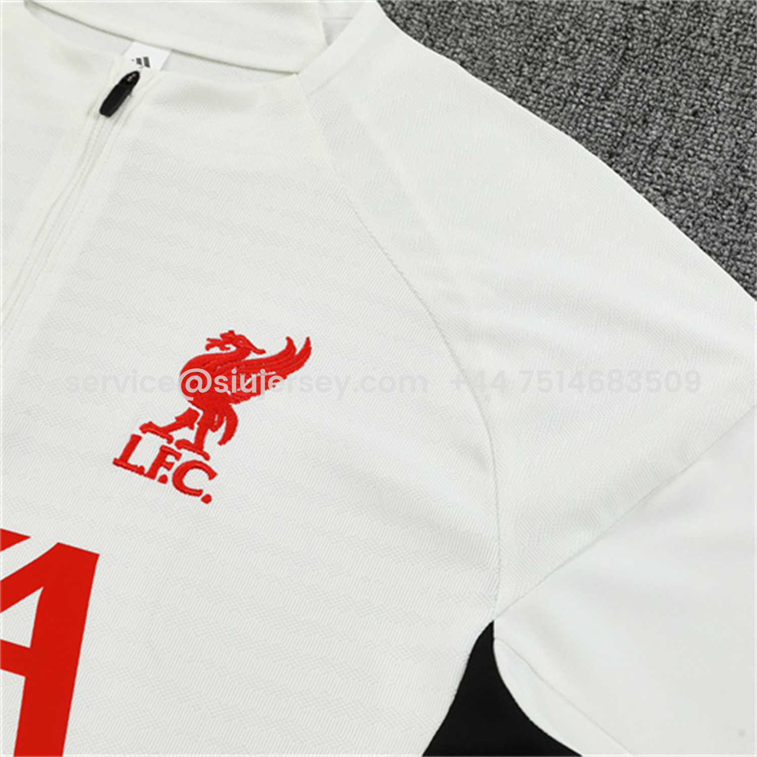 SIUjerseys-Liver.pool 25-26 Long Sleeve Training Set - Player Version - White Top & Black Pants