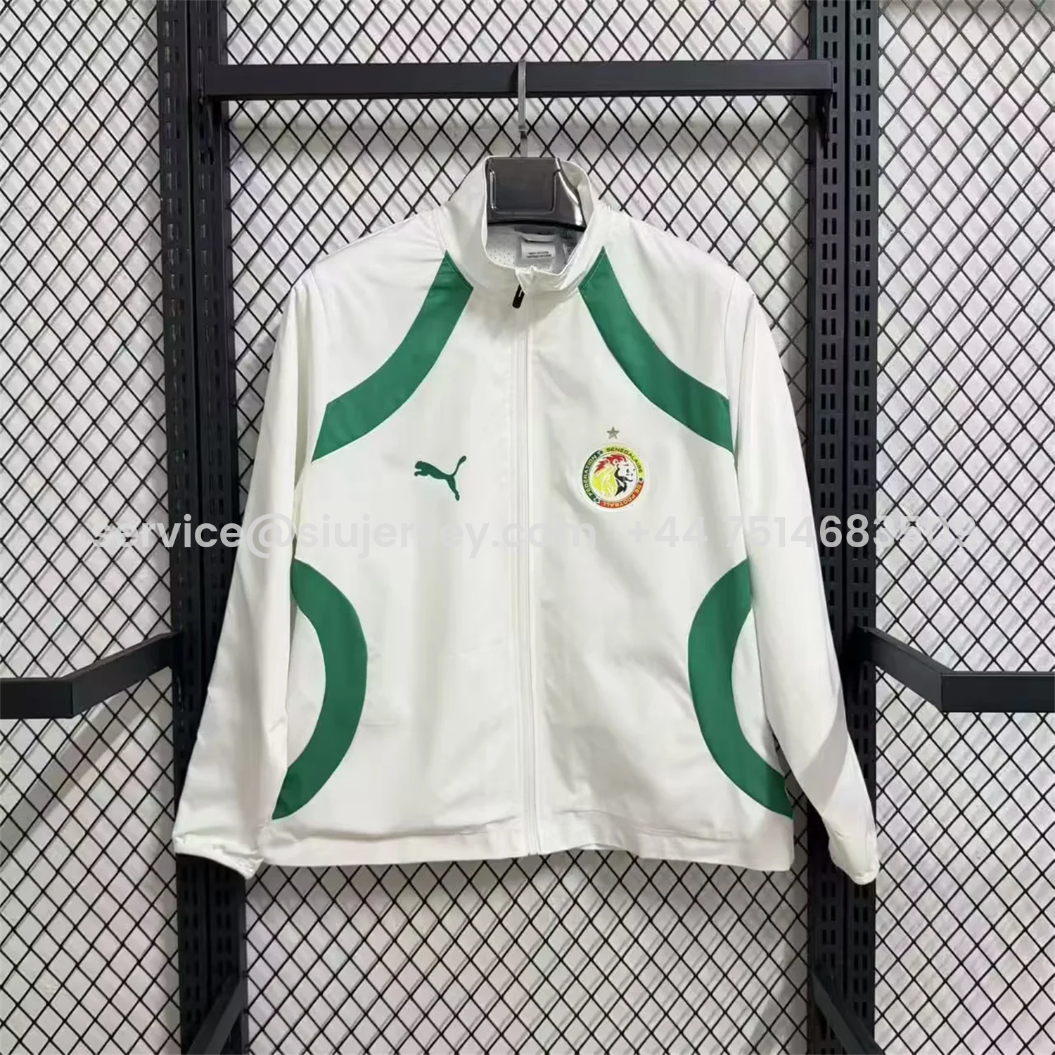 SIUjerseys-Senegal 25-26 Windbreaker Jacket - White And Green