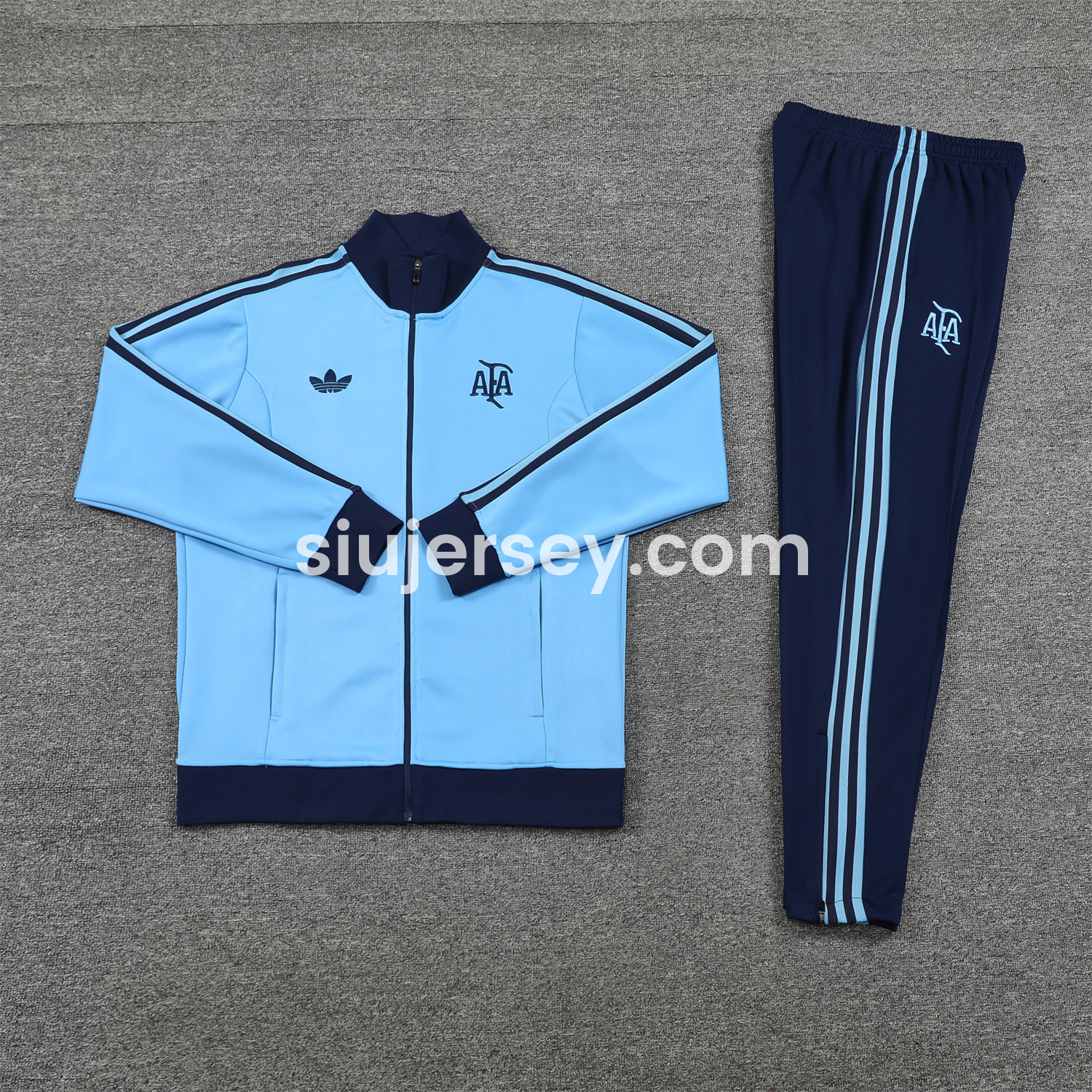 SIUjerseys-Argentina 24-25 Throwback Jacket Training Tracksuit - Blue Jackets & Deep Blue Pants