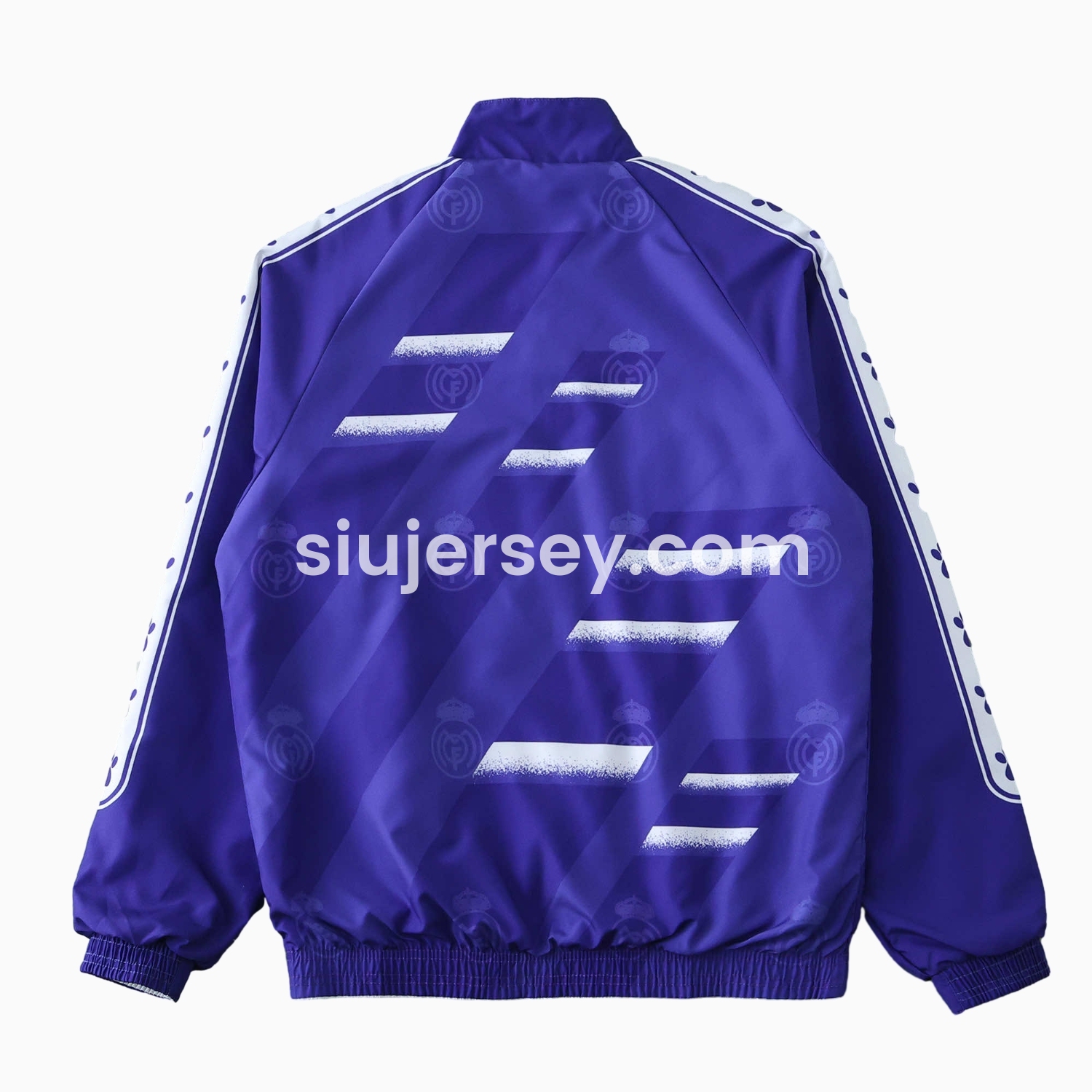 SIUjerseys-Retro Real Madrid 1995-96 Home & Away Double Sided Reversible Windbreaker - White & Purple