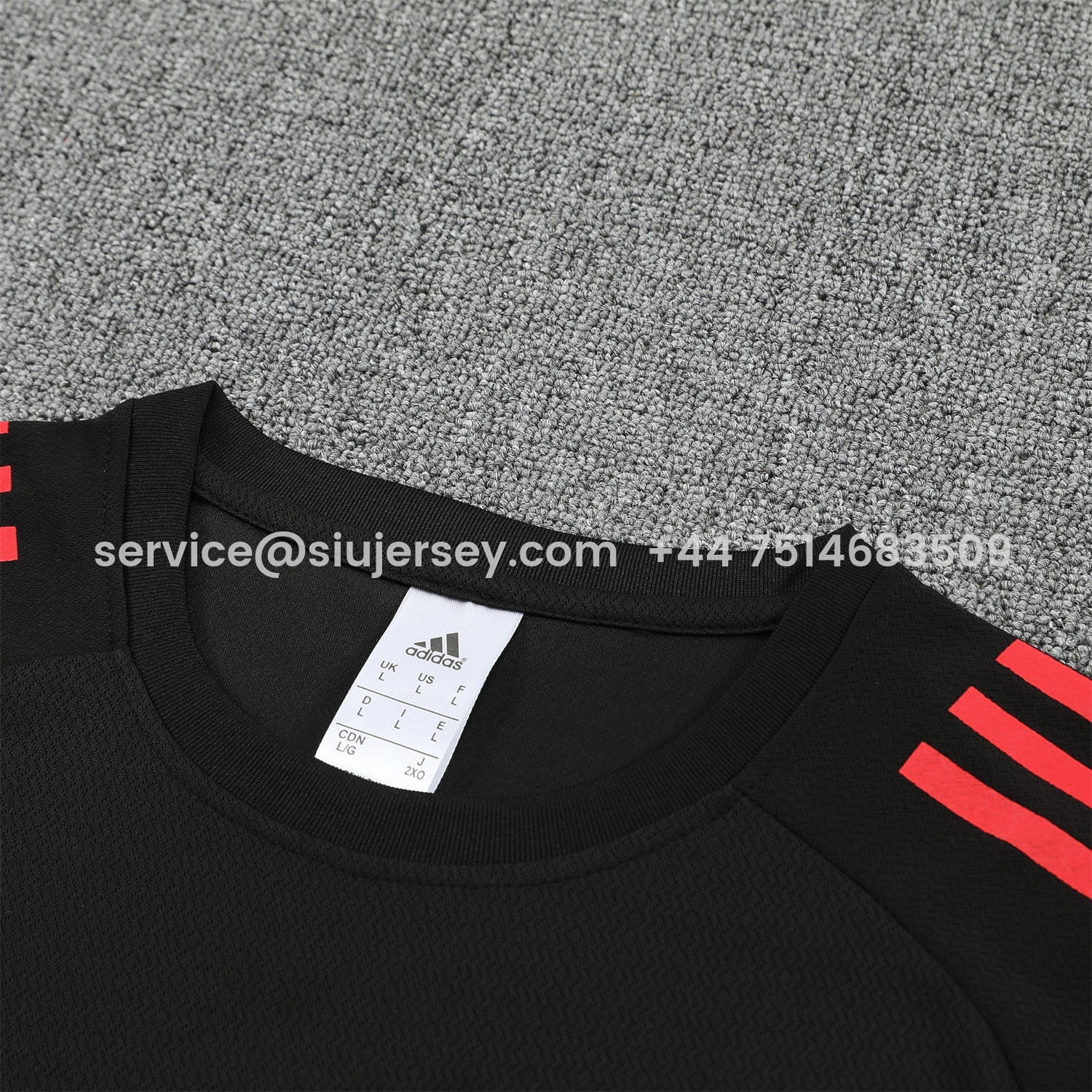 SIUjerseys-Liver.pool 25-26 Short-Sleeve Training Set - Black With Red Top & Black Shorts