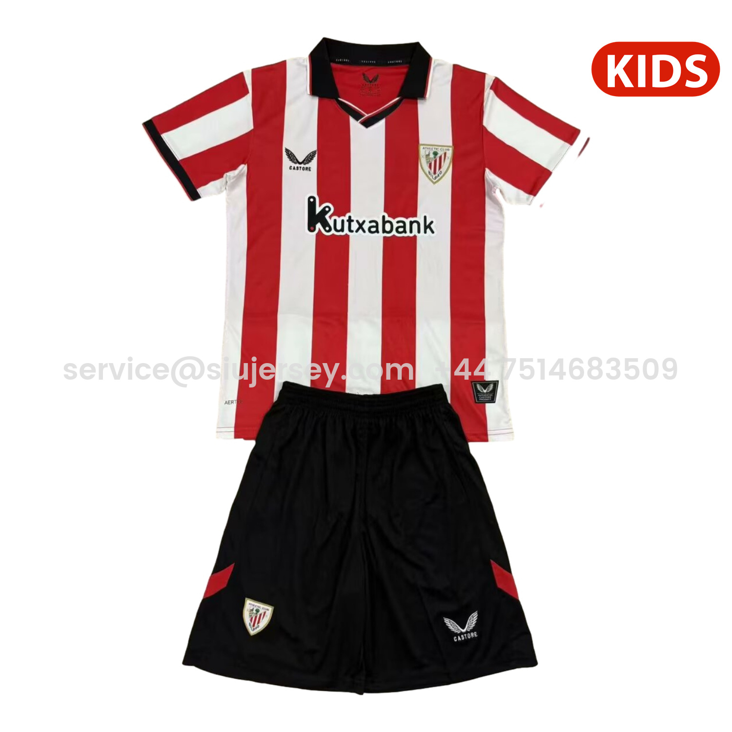SIUjerseys-Athletic Bilbao 25-26 Home Kids Kit