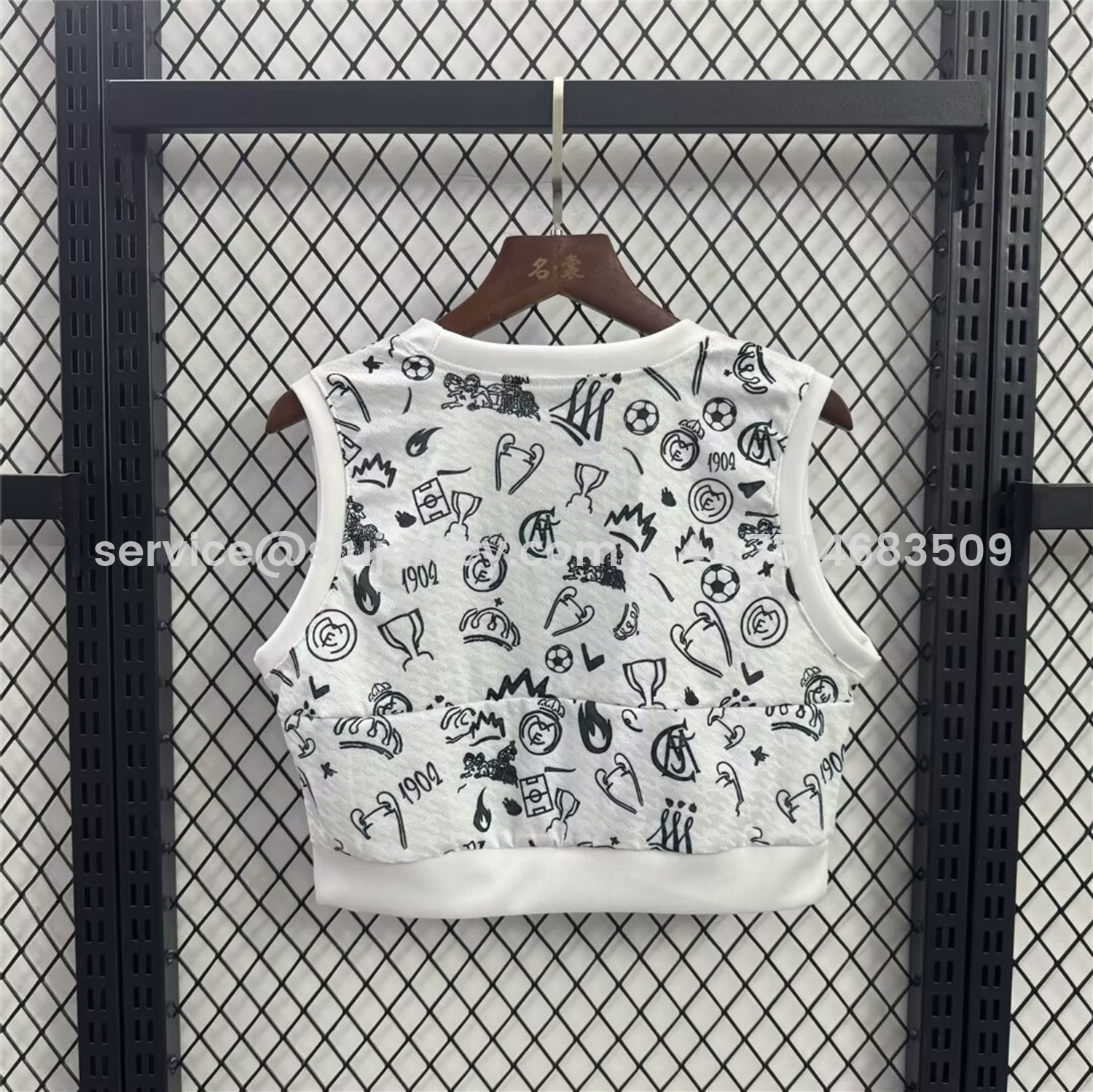 SIUjerseys-Women's Real Madrid 25-26 White Yoga Vest with Black Emoji Icons