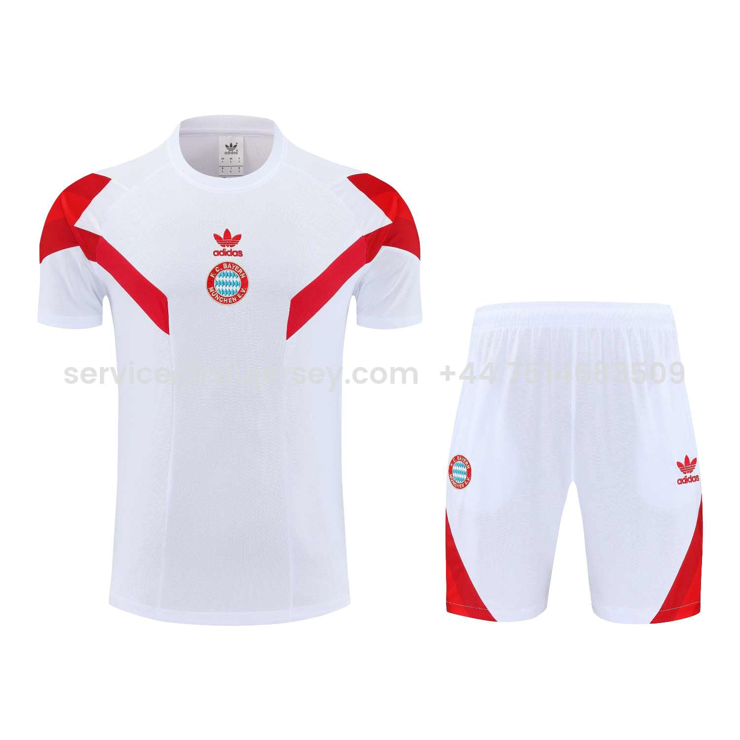 SIUjerseys-Bayern Munich 25-26 Short-Sleeve Training Set - White Top & white Shorts