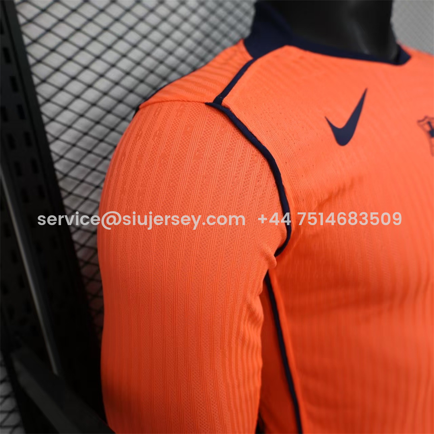 SIUjerseys-Barcelona 25-26 Third Orange Long Sleeves Jersey - Player Version