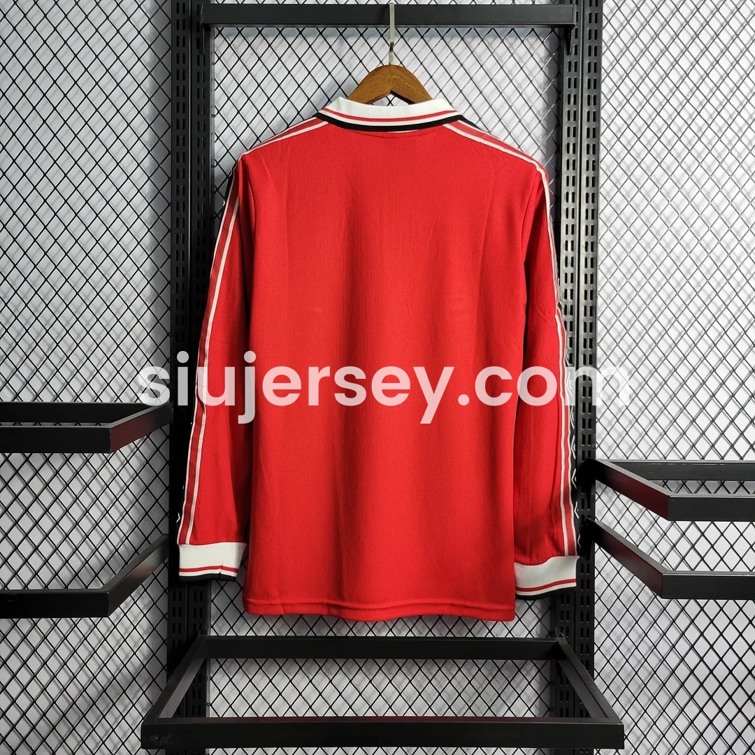 SIUjerseys-Retro Manchester United 98-99 Home Long Sleeve Jersey