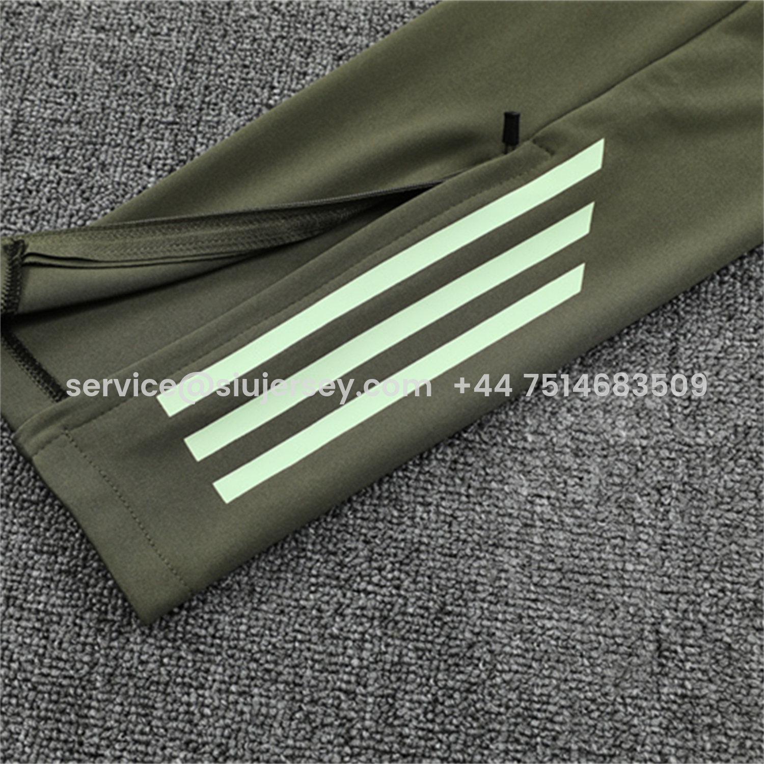 SIUjerseys-Real Madrid 25-26 Kids Long Sleeve Training Set - Light Green Top & Army Green Pants