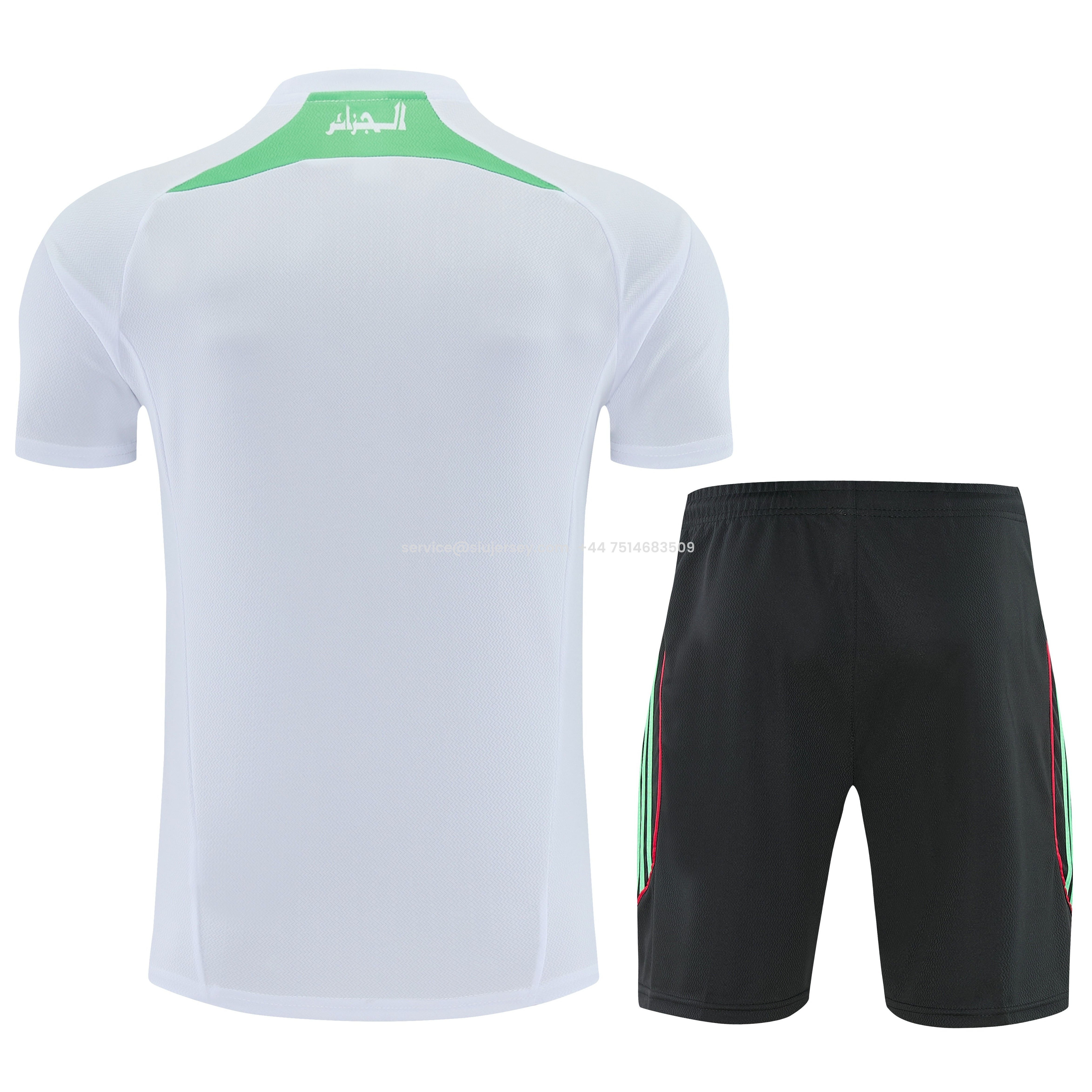 SIUjerseys-Algeria 2026 Short-Sleeve Training Set - White Top and Black Shorts