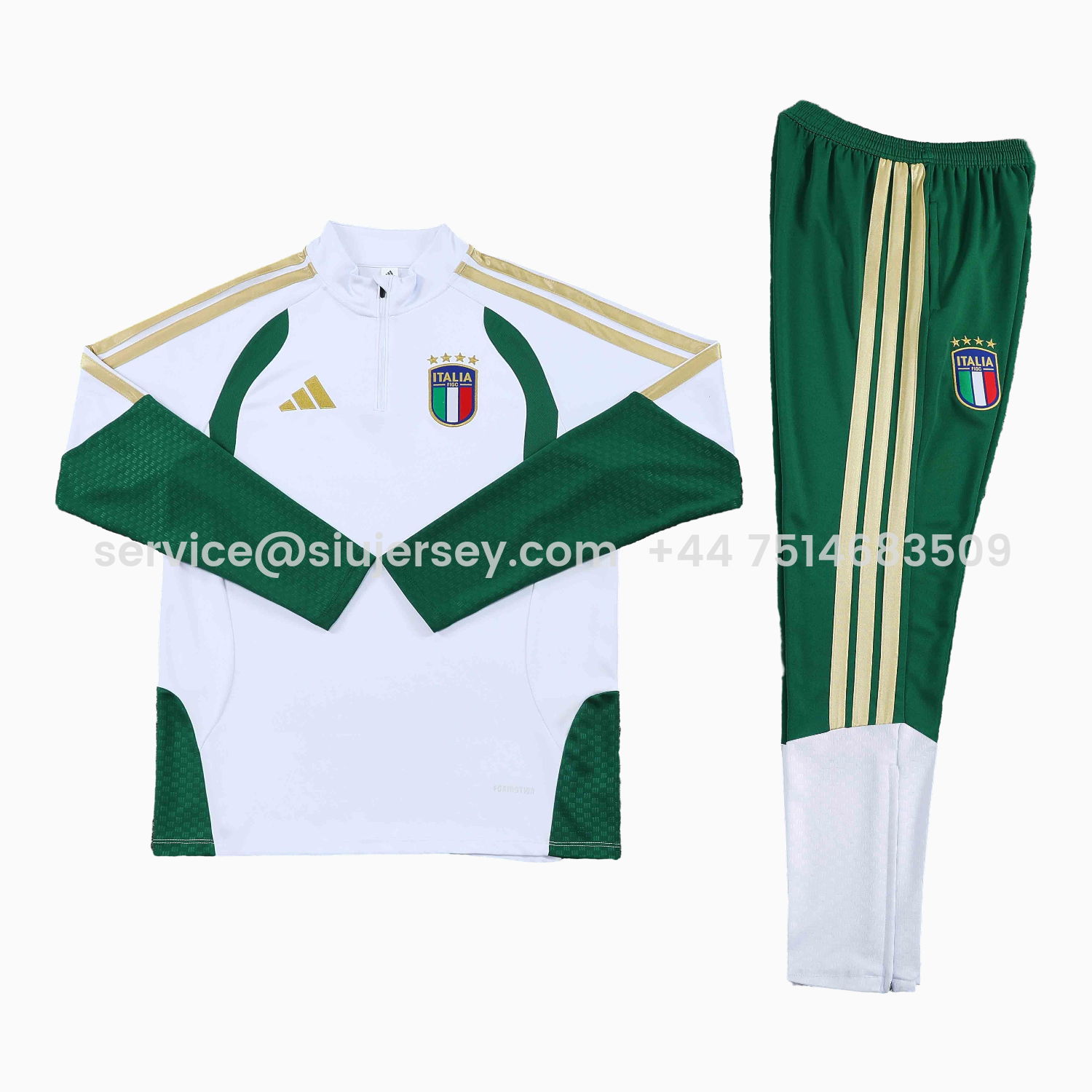 SIUjerseys-Italy 2026 Kids Long Sleeve Training Set - White Top & Pants