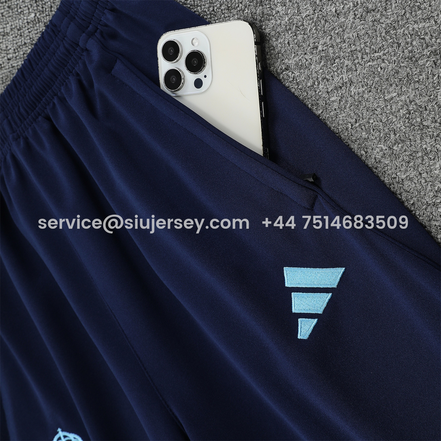 SIUjerseys-Real Madrid 25-26 Training Hoodie Set - Blue Hoodie and Deep Blue Pants