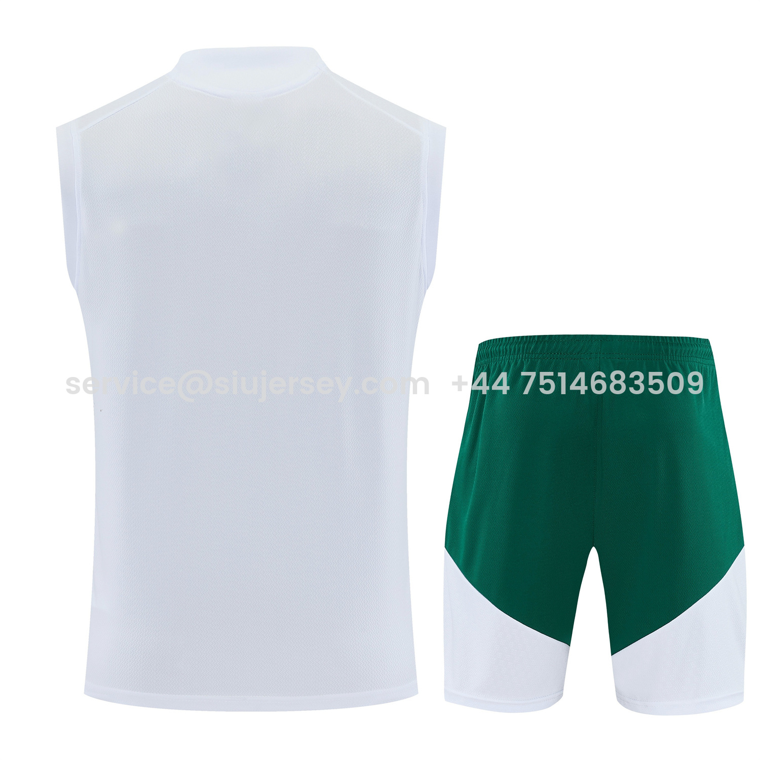 SIUjerseys-Italy 2026 Vest Training Set - White Vest and Green Shorts