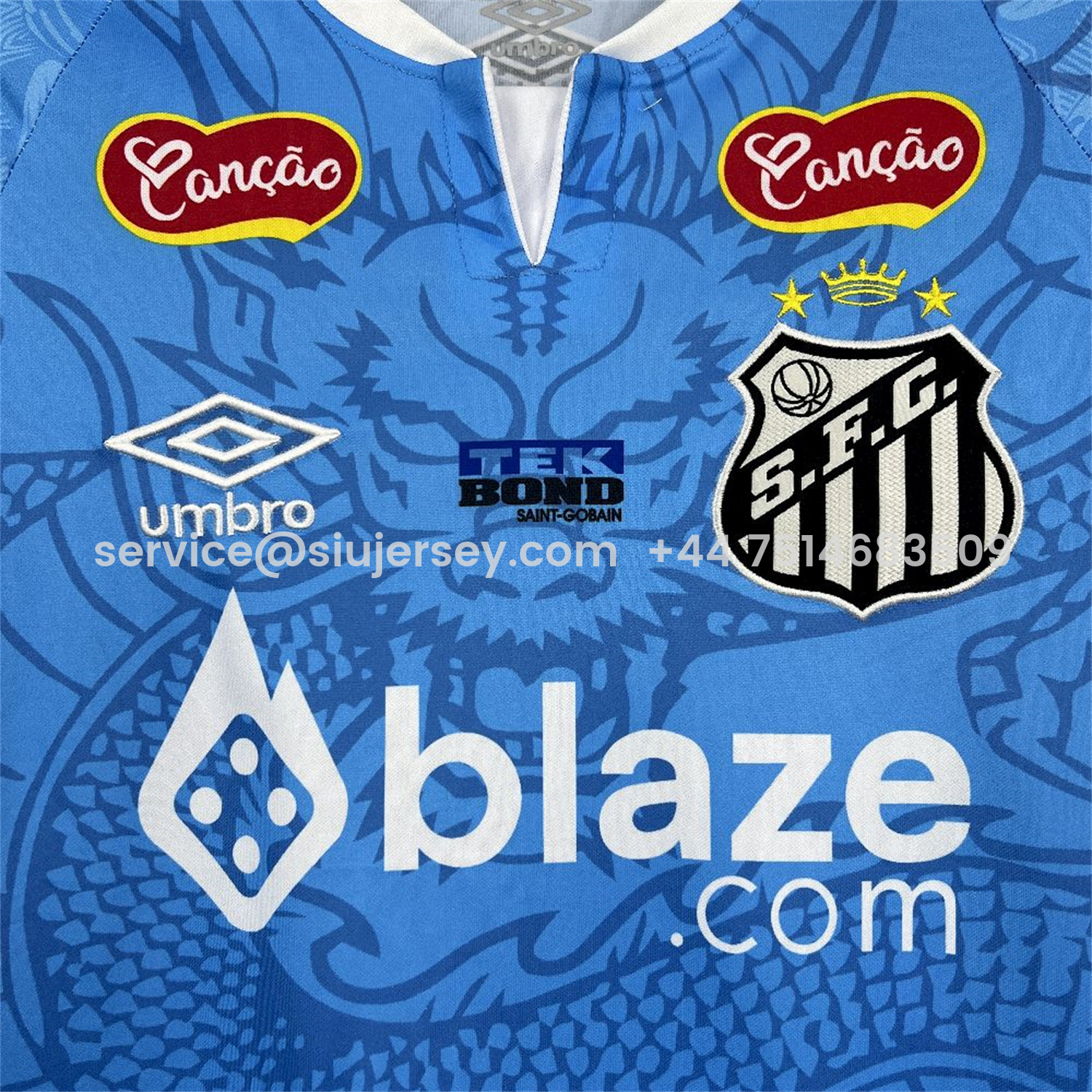SIUjerseys-Santos 25-26 Blue Special Jersey with Sponsors - Fans Version
