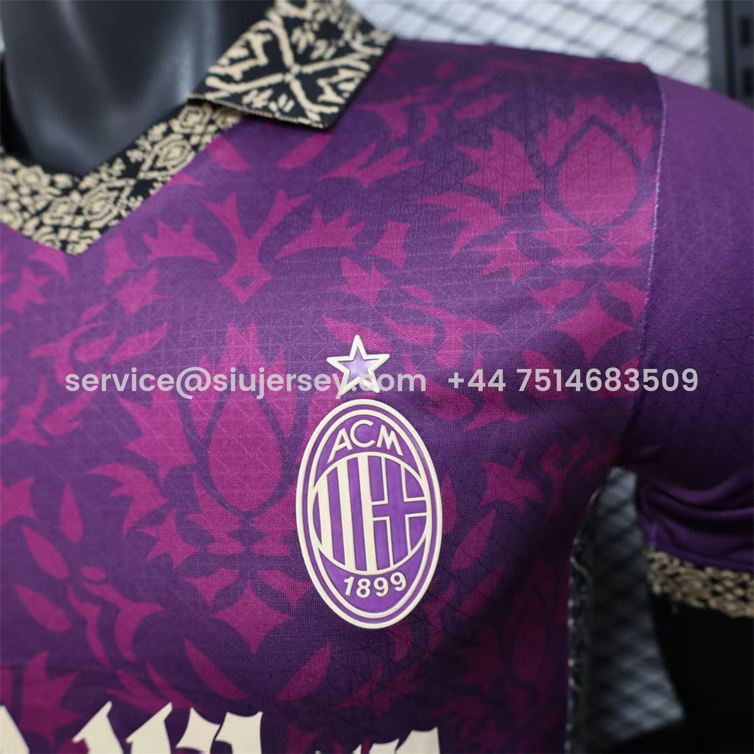 SIUjerseys-AC Milan 25-26 Team Name Advertisement Purple POLO Special Jersey - Player Version