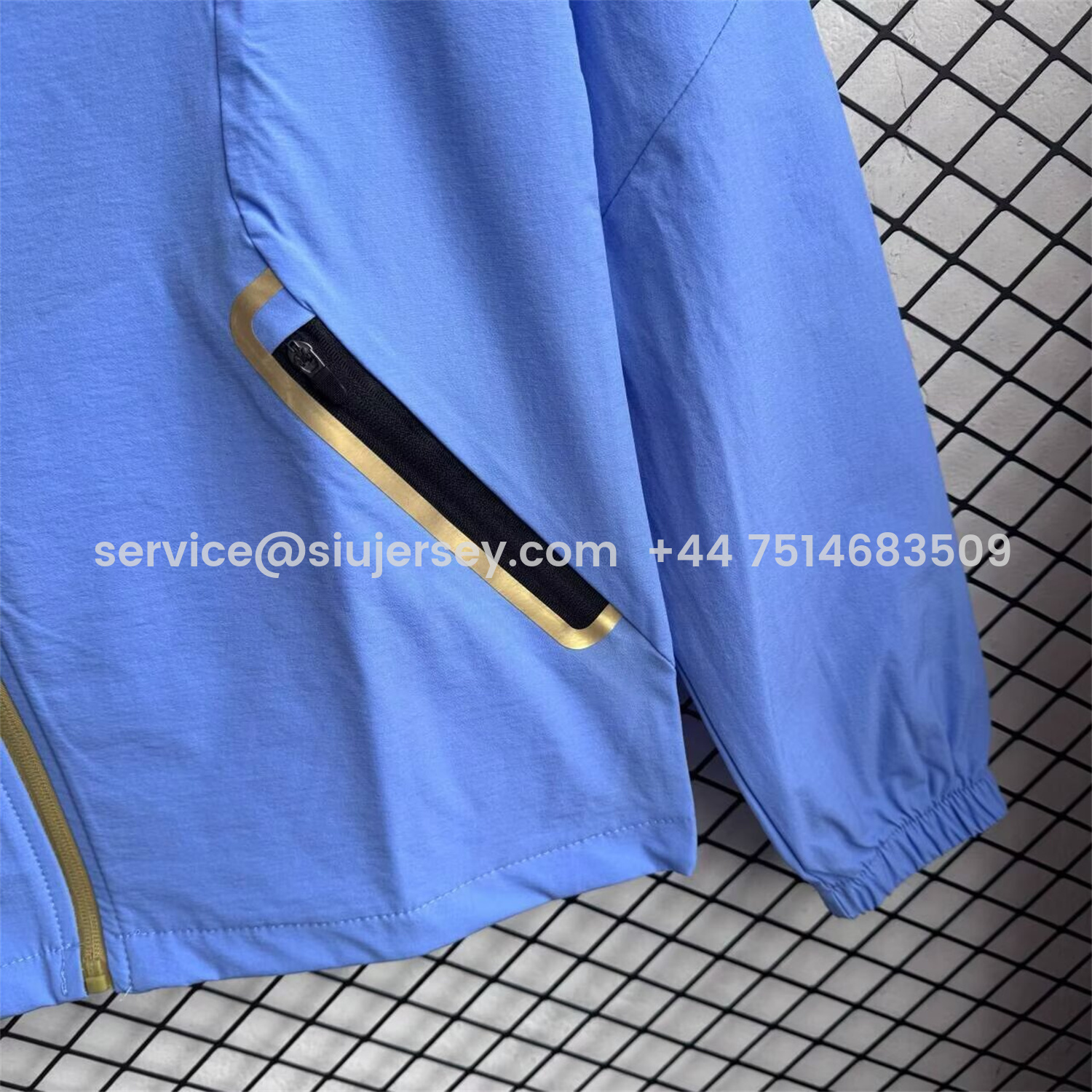 SIUjerseys-Argentina 2026 Windbreaker Training Set - Blue Top and Black Pants