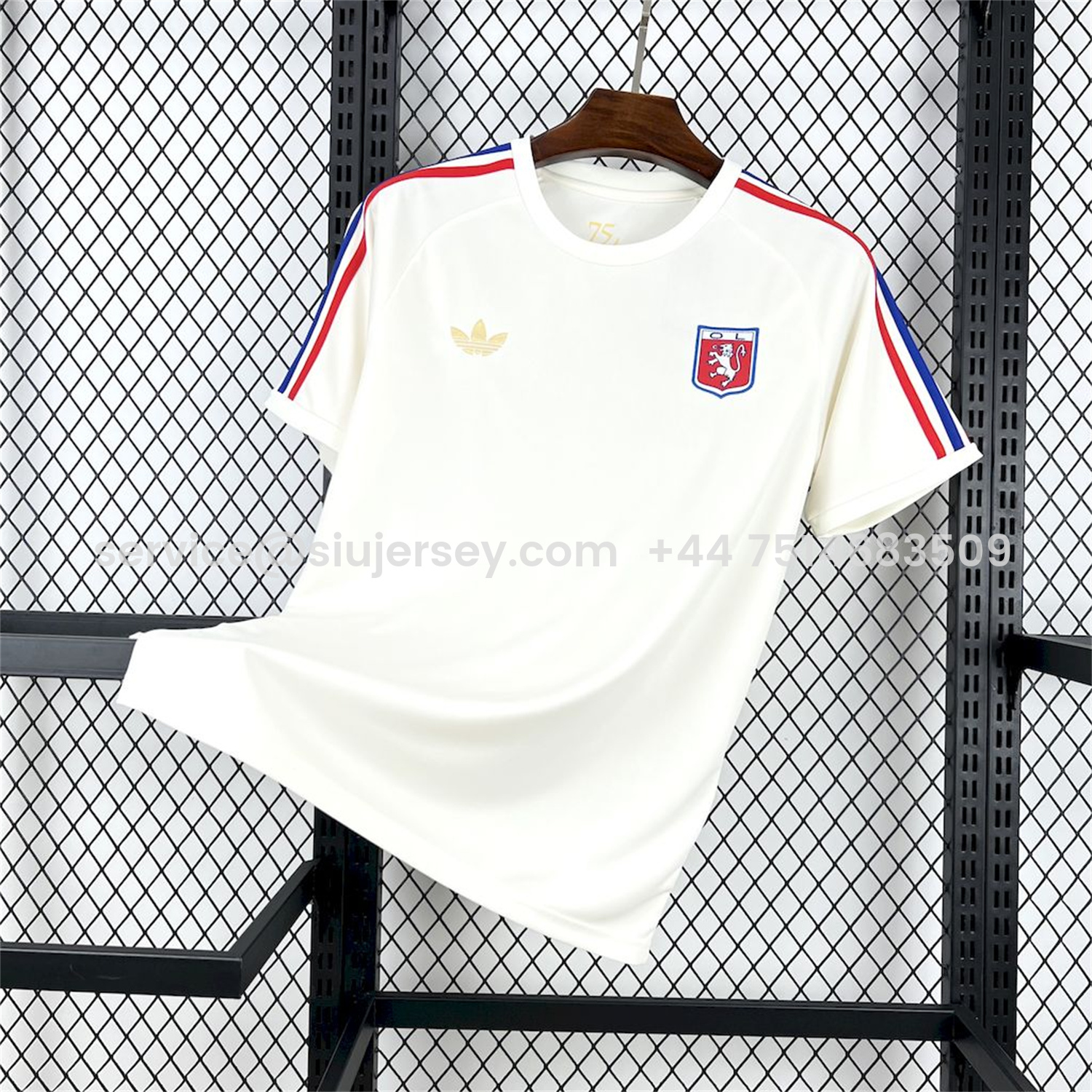SIUjerseys-Lyon 25-26 75-Year Anniversary White Jersey - Fans Version