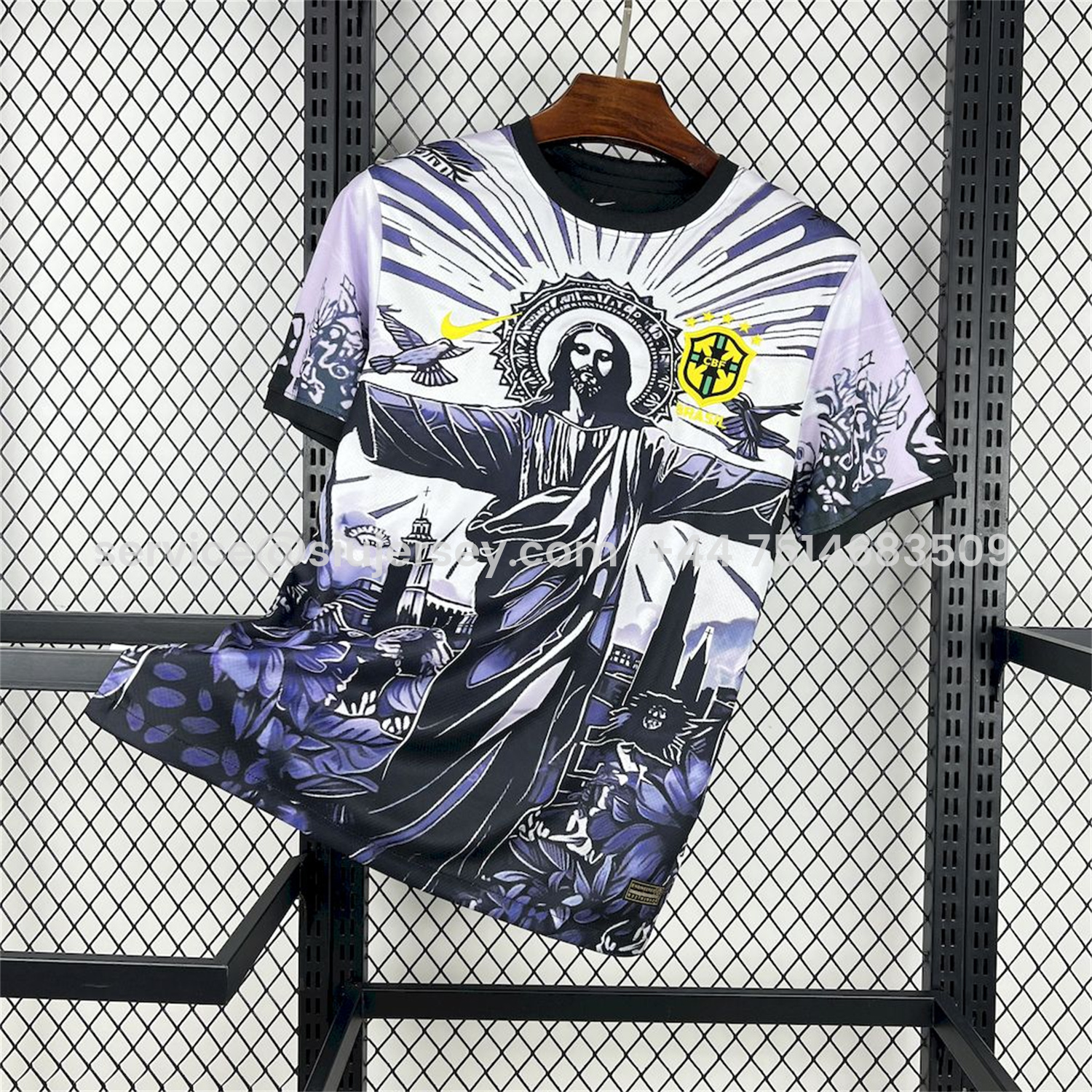 SIUjerseys-Brazil 25-26 Dark Purple Jesus Statue Special Jersey - Fans Version