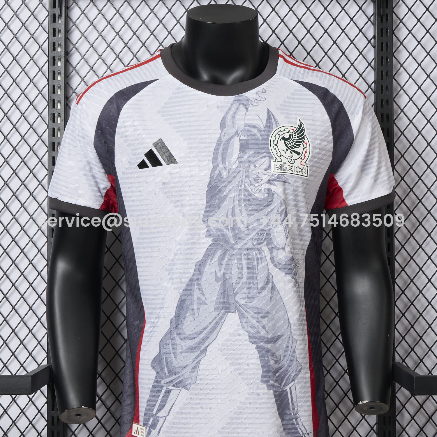 SIUjerseys-Mexico 25-26 Dragon Ball Goku Sketch White Special Jersey - Player Version