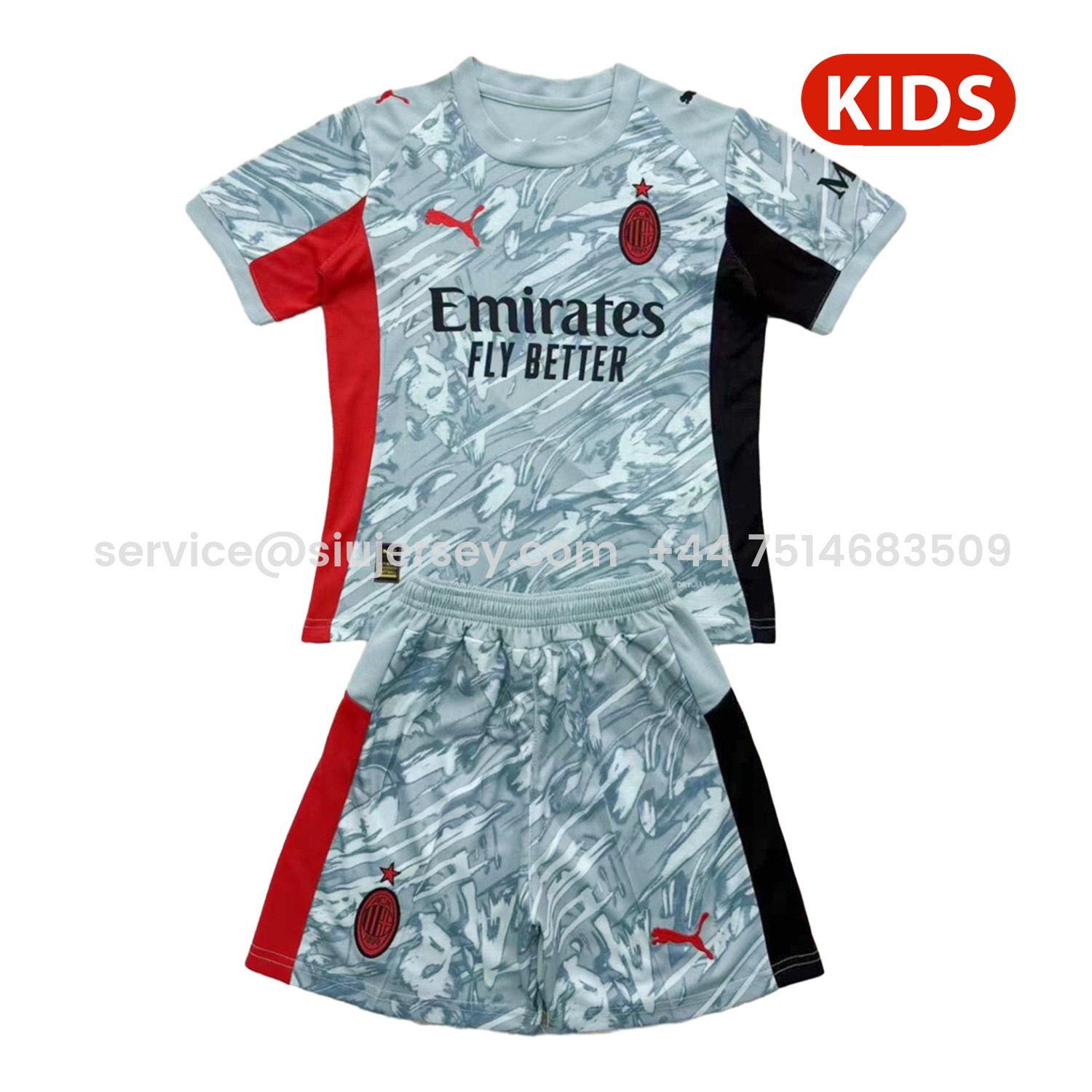 SIUjerseys-AC Milan 25-26 Blue Goalkeeper Kids Kit