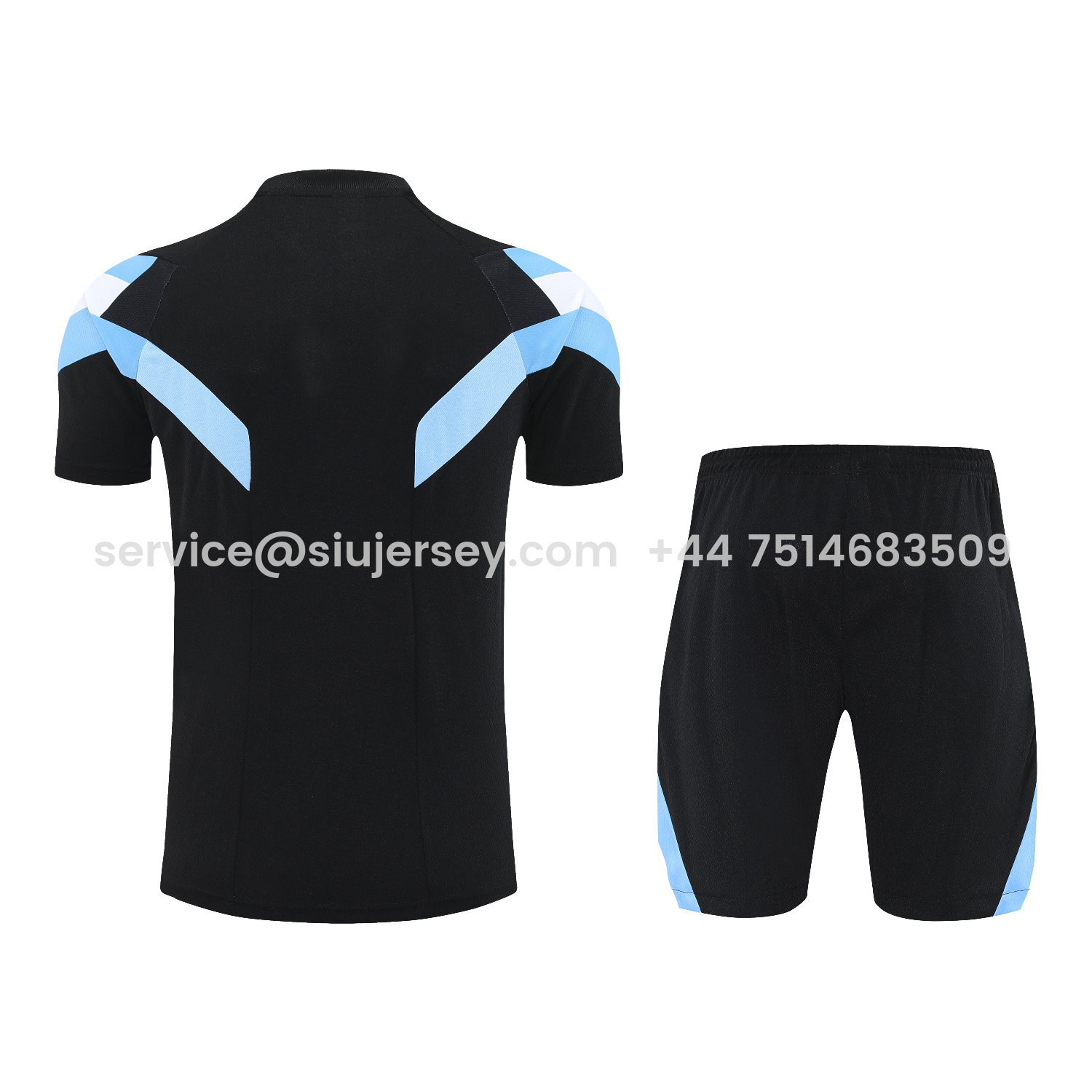 SIUjerseys-Argentina 25-26 Short-Sleeve Training Set - Black Top & Black Shorts