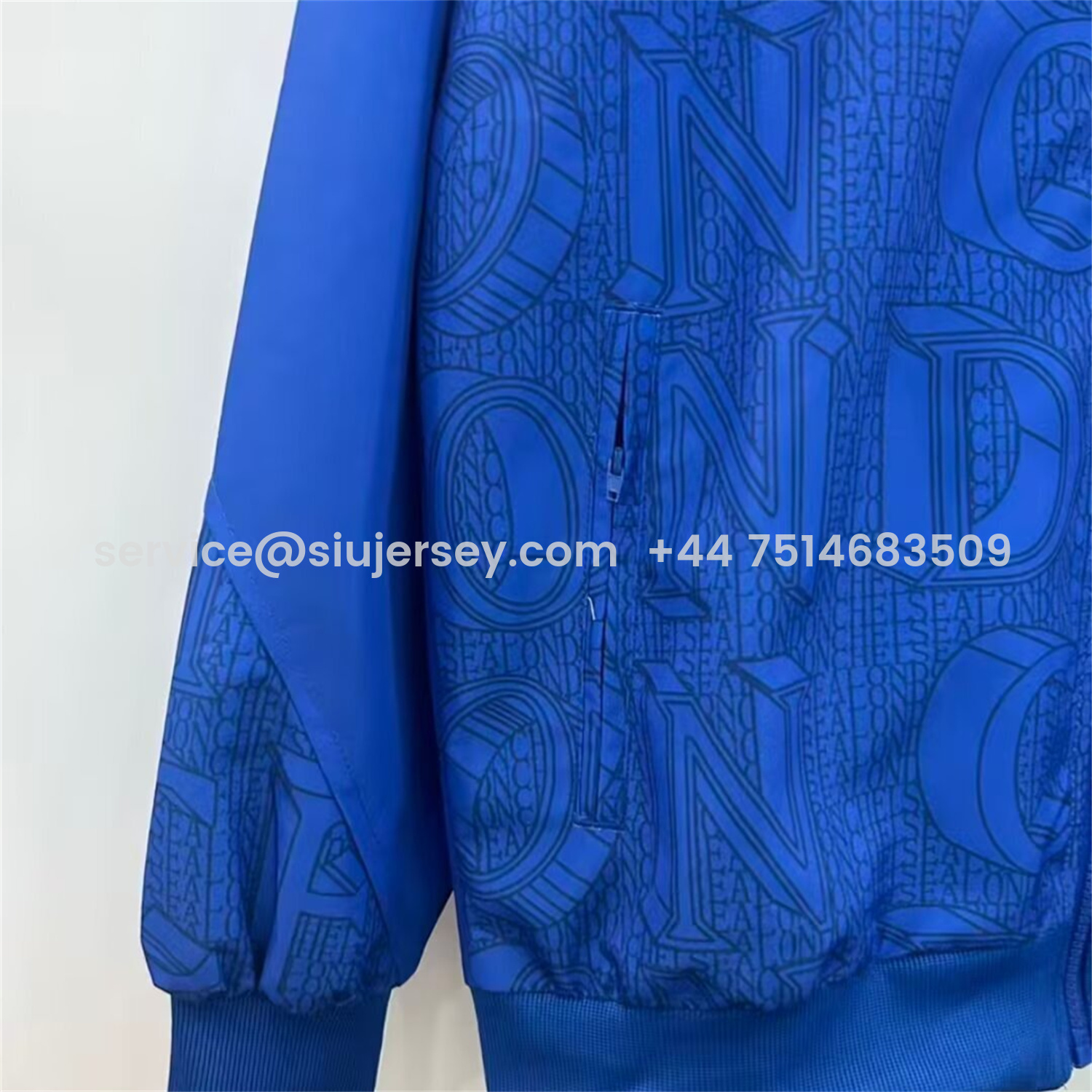 SIUjerseys-C.H.E.L.S.E.A 25-26 Subtle Letter Pattern Windbreaker Jacket - Blue