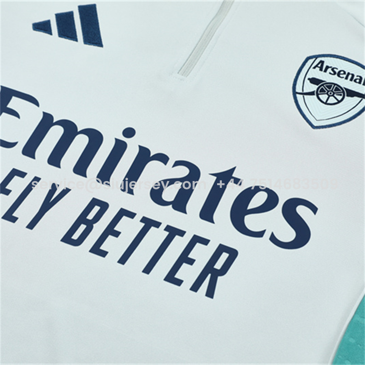 SIUjerseys-Arsenal 25-26 Long Sleeves Training Set - Light Grey Top & Blue Pants