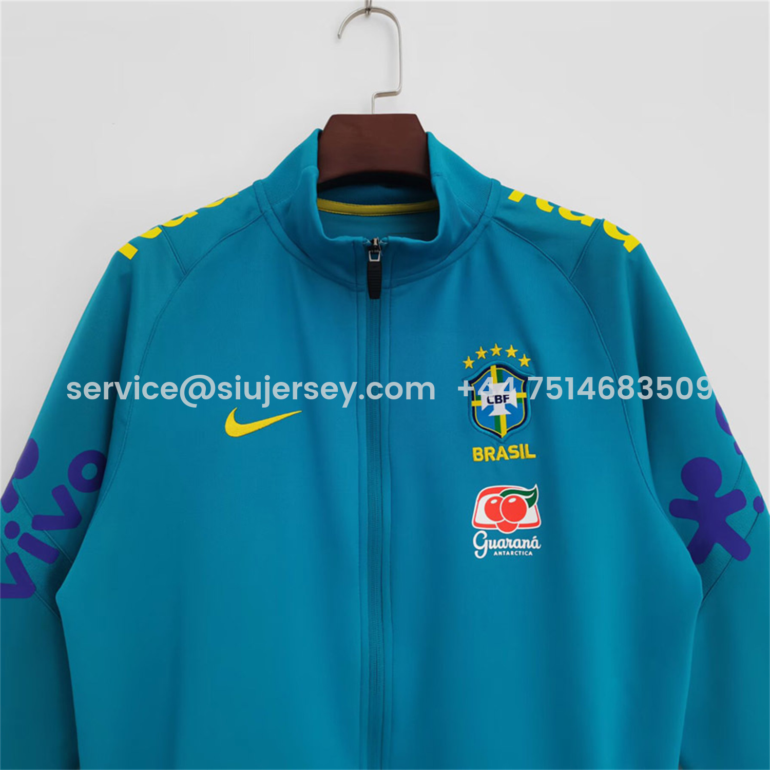 SIUjerseys-Retro Brazil 2022 Lake Blue Windbreaker