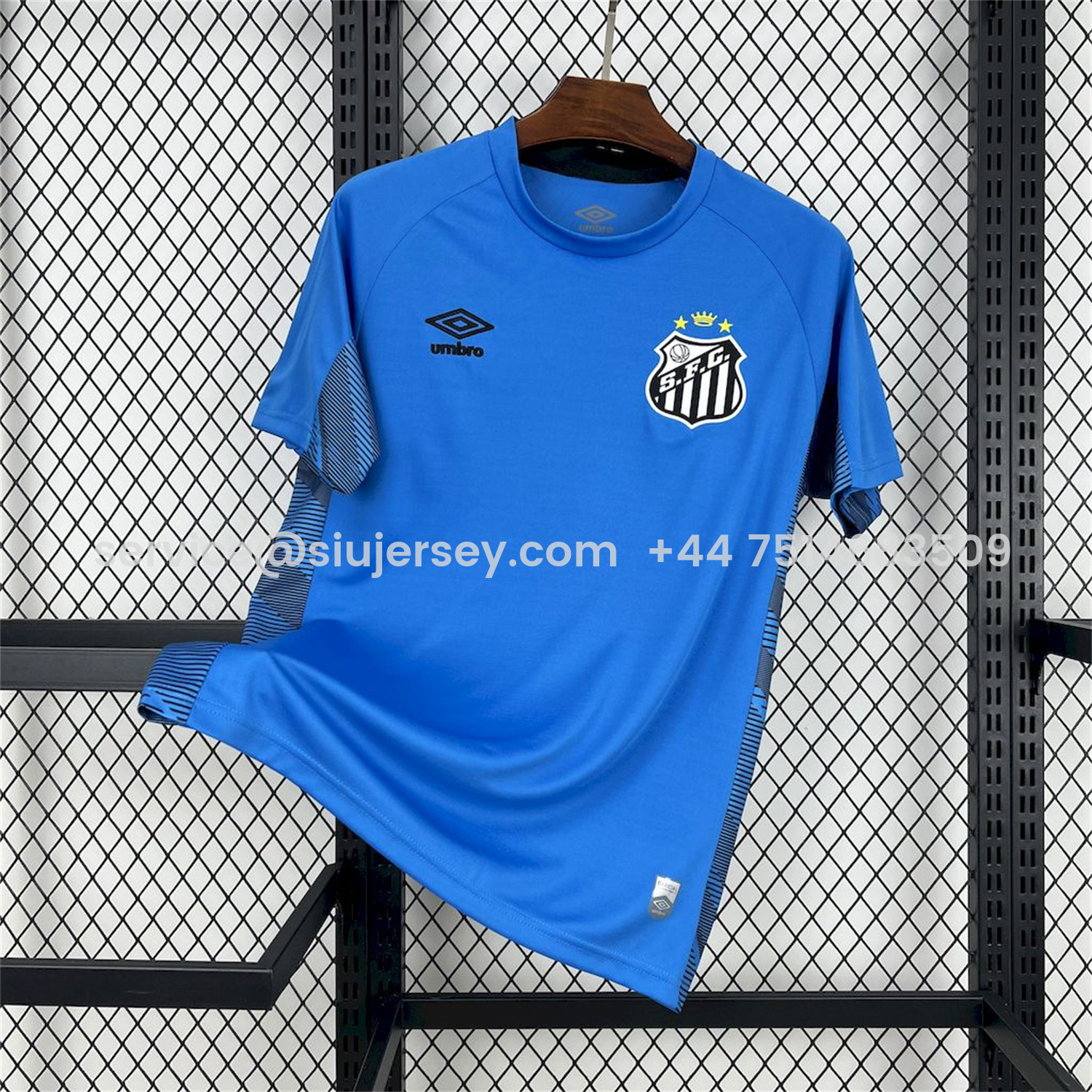 SIUjerseys-Santos 25-26 Blue Goalkeeper Unsponsored Jersey - Fans Version