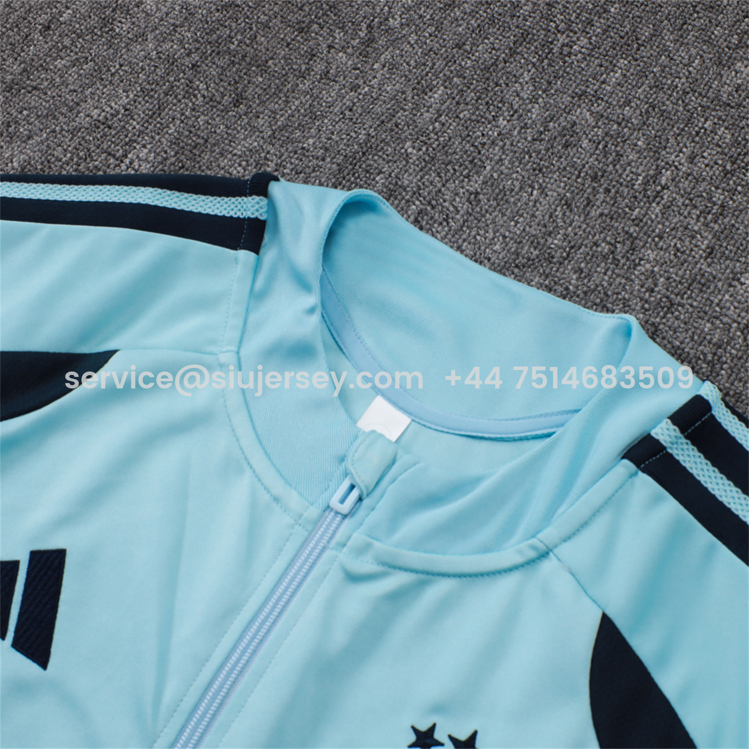 SIUjerseys-Argentina 25-26 Windbreaker Training Set - Light Blue Top and Black Pants