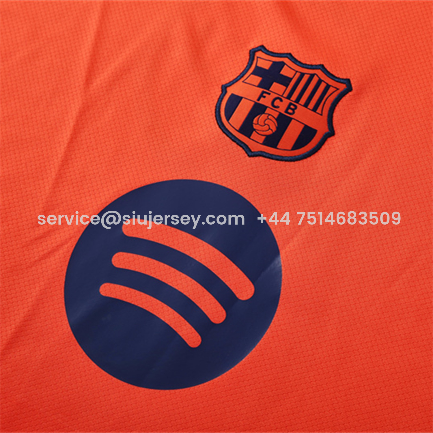 SIUjerseys-Barcelona 25-26 Kids Short-Sleeve Training Set - Orange Top Royal Blue Sponsor & Royal Blue Shorts