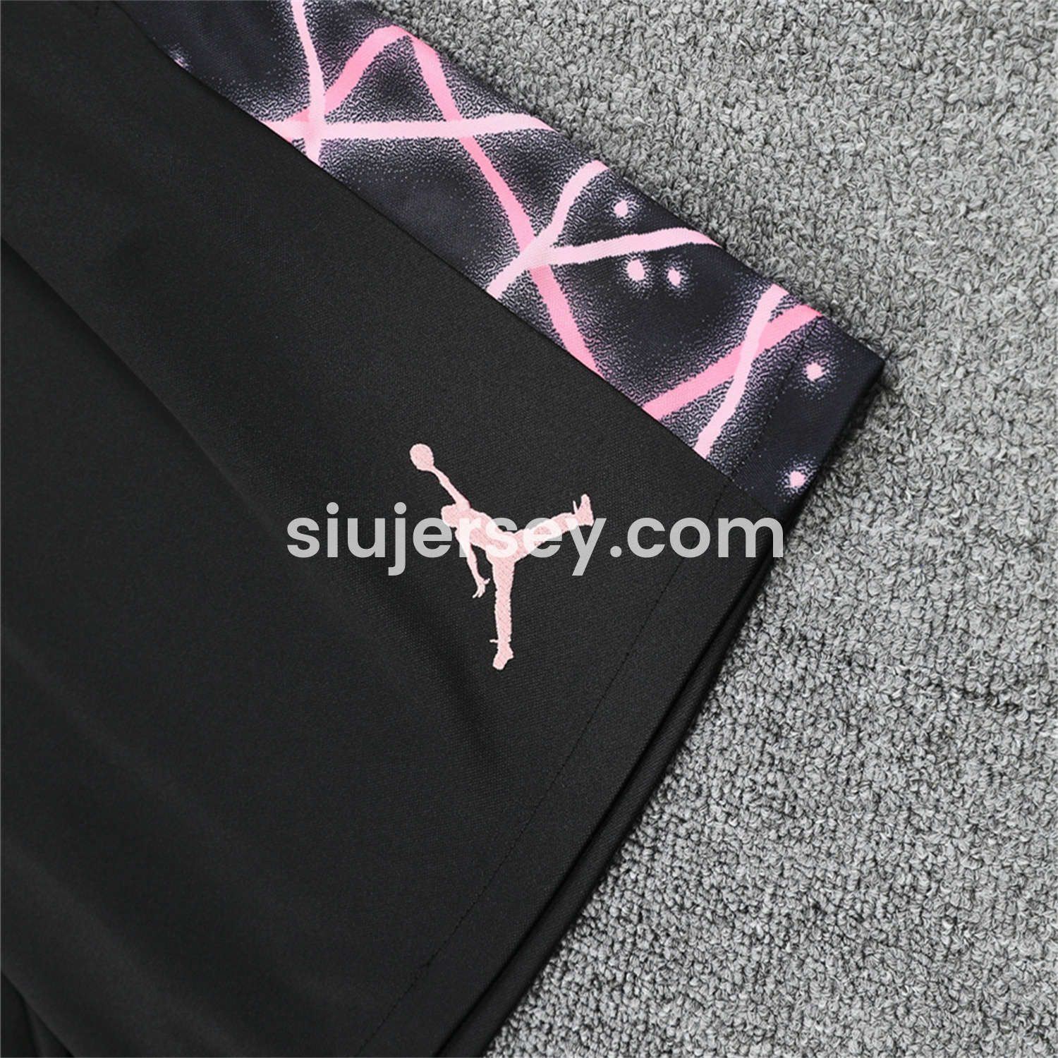 SIUjerseys-Paris Saint-Germain PSG 25-26 Vest Training Set - Pink Fluorescent Rays Black Vest & Black Shorts