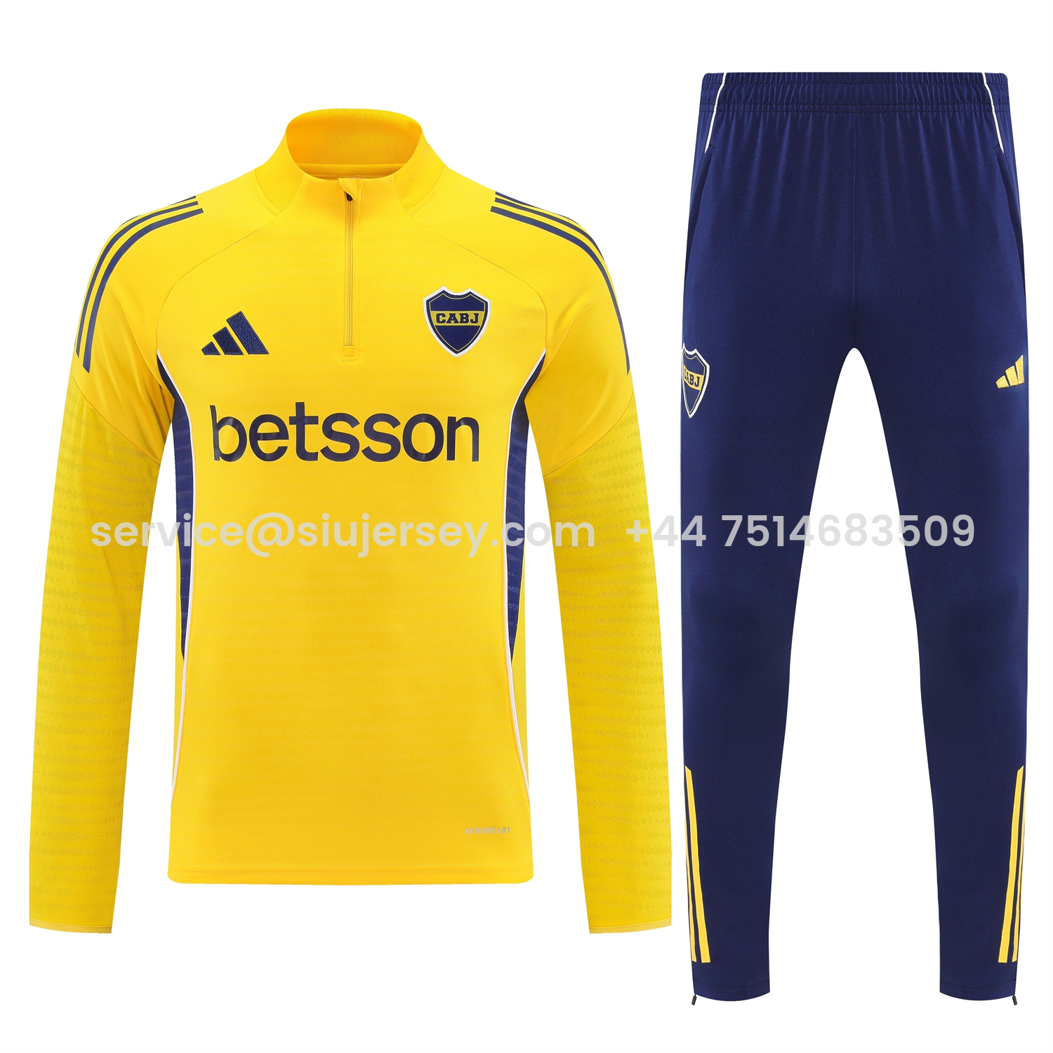 SIUjerseys-Boca Juniors 25-26 Long Sleeves Training Set - Yellow Top & Royal Blue Pants