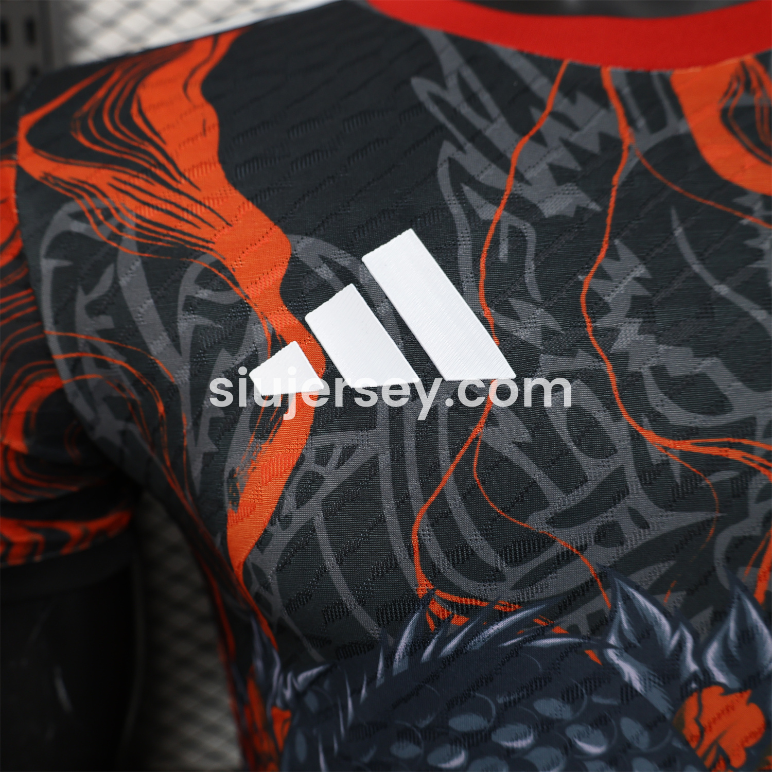 SIUjerseys-Real Madrid 25-26 Grey Chinese Loong and Red Fire Black Jersey - Player Version