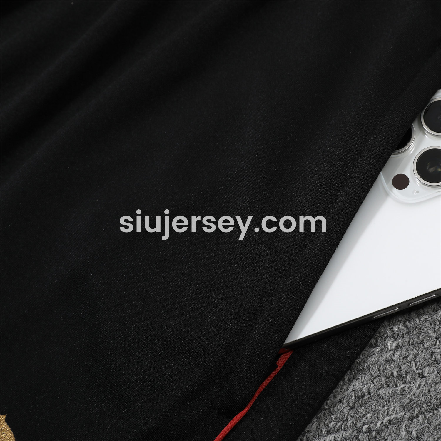 SIUjerseys-AC Milan 25-26 POLO Short-Sleeve Training Set - Black Top and Pants