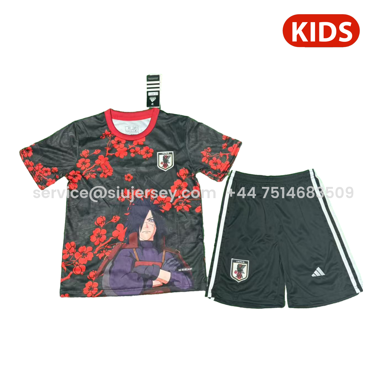 SIUjerseys-Japan 25-26 Uchiha Madara Red And Black Special Kids Kit